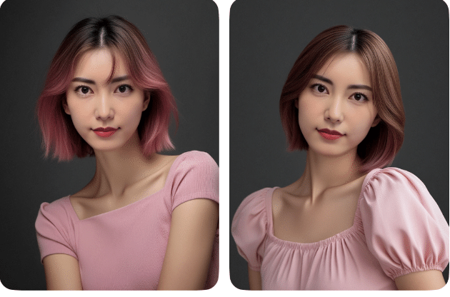 picpicヘアスタイルプロンプト集ブリーチ（ピンク）