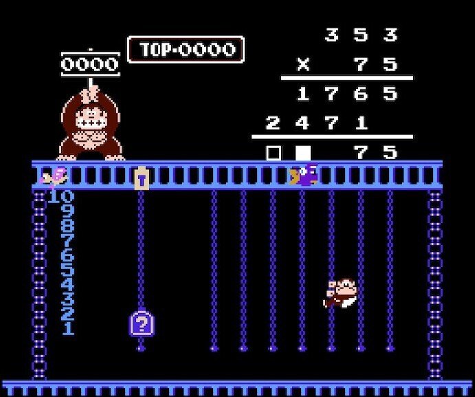 ファミコン ドンキーコングJR.の算数遊び