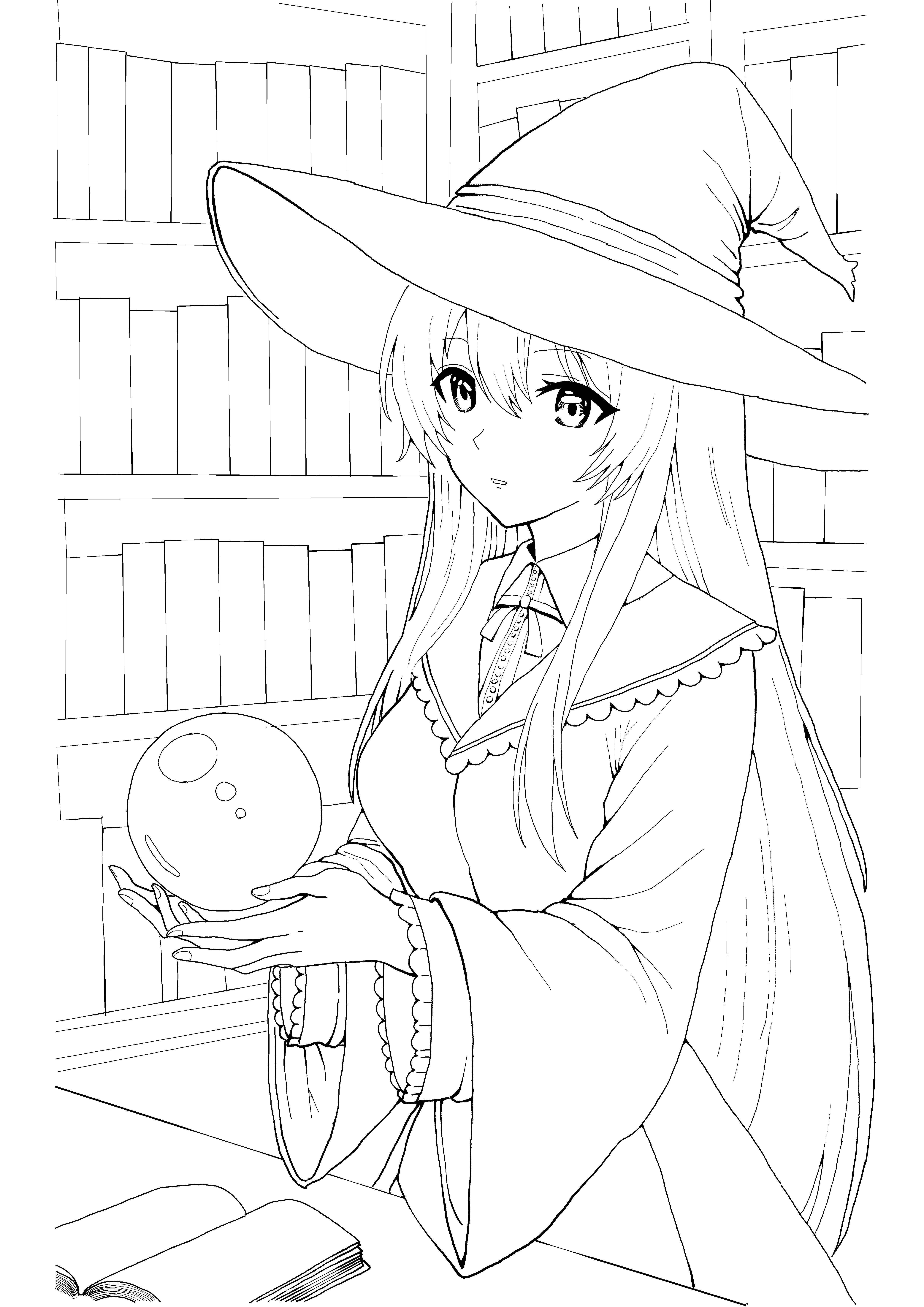 ♯17 魔法使いの絵｜にゃおりん｜線画イラスト練習中