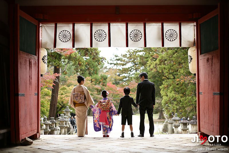 手向山八幡宮で七五三出張撮影