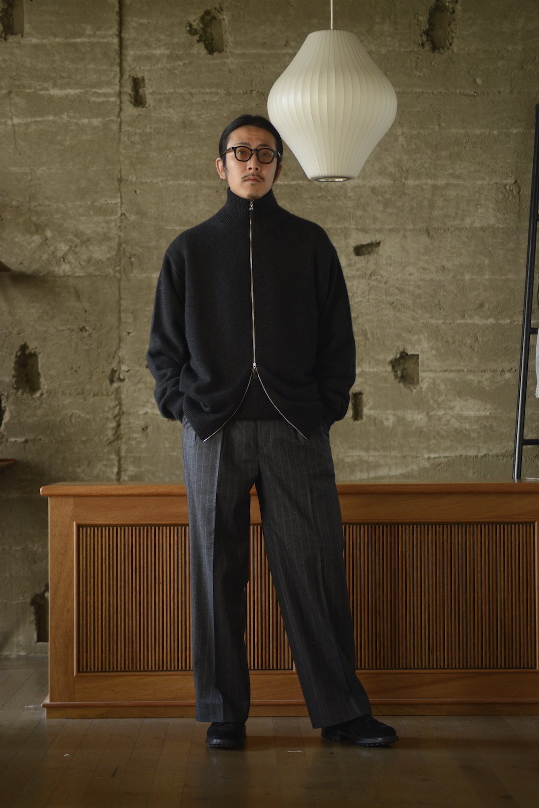 ★MAINBOOTH★Duck Down Basic Jumper(BUTTER)★正規品/直送料込 このニットがあれば良いよ。|takuro yamashita