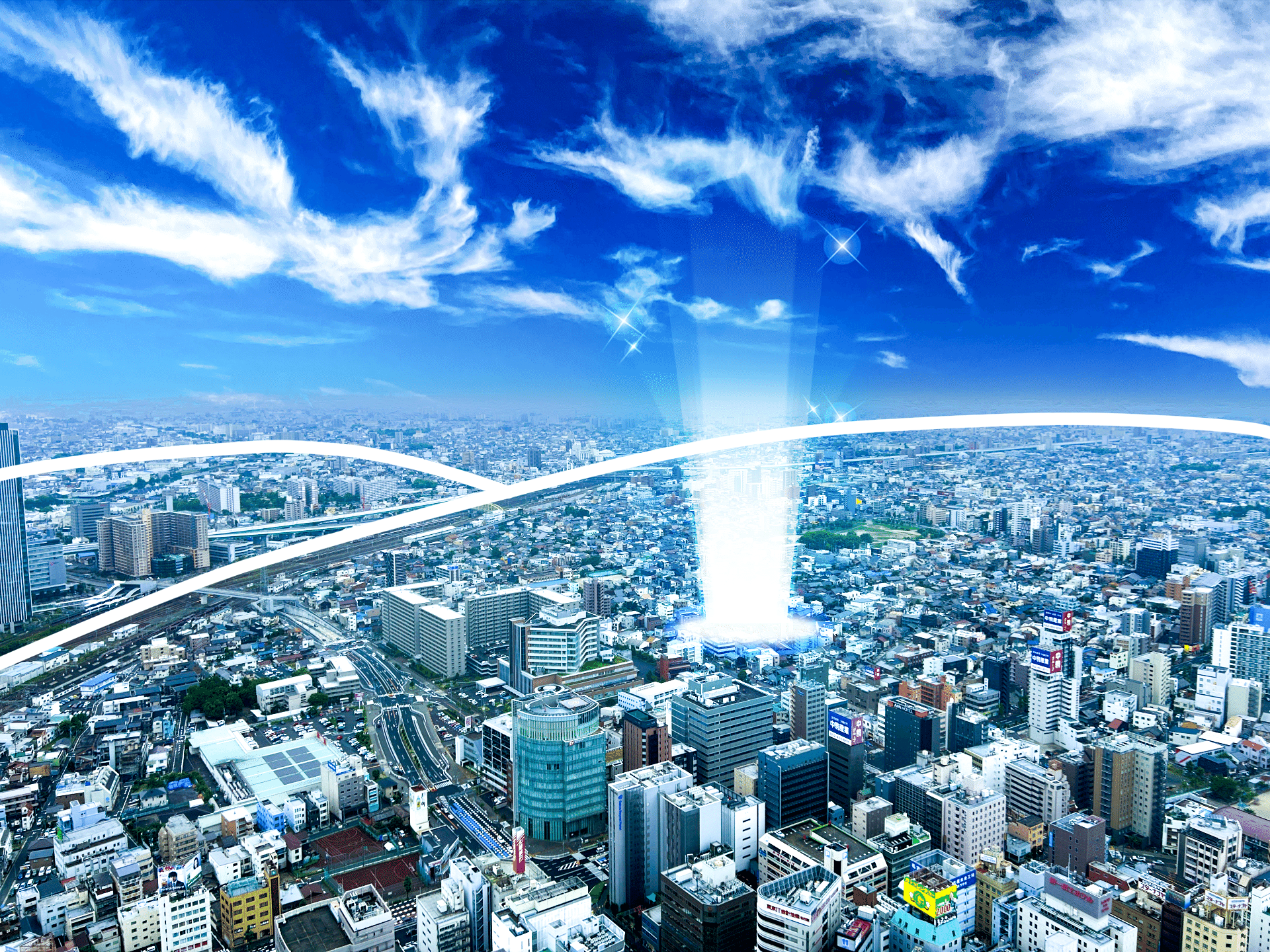 光絵 夜の風景（マンション） 制作途中