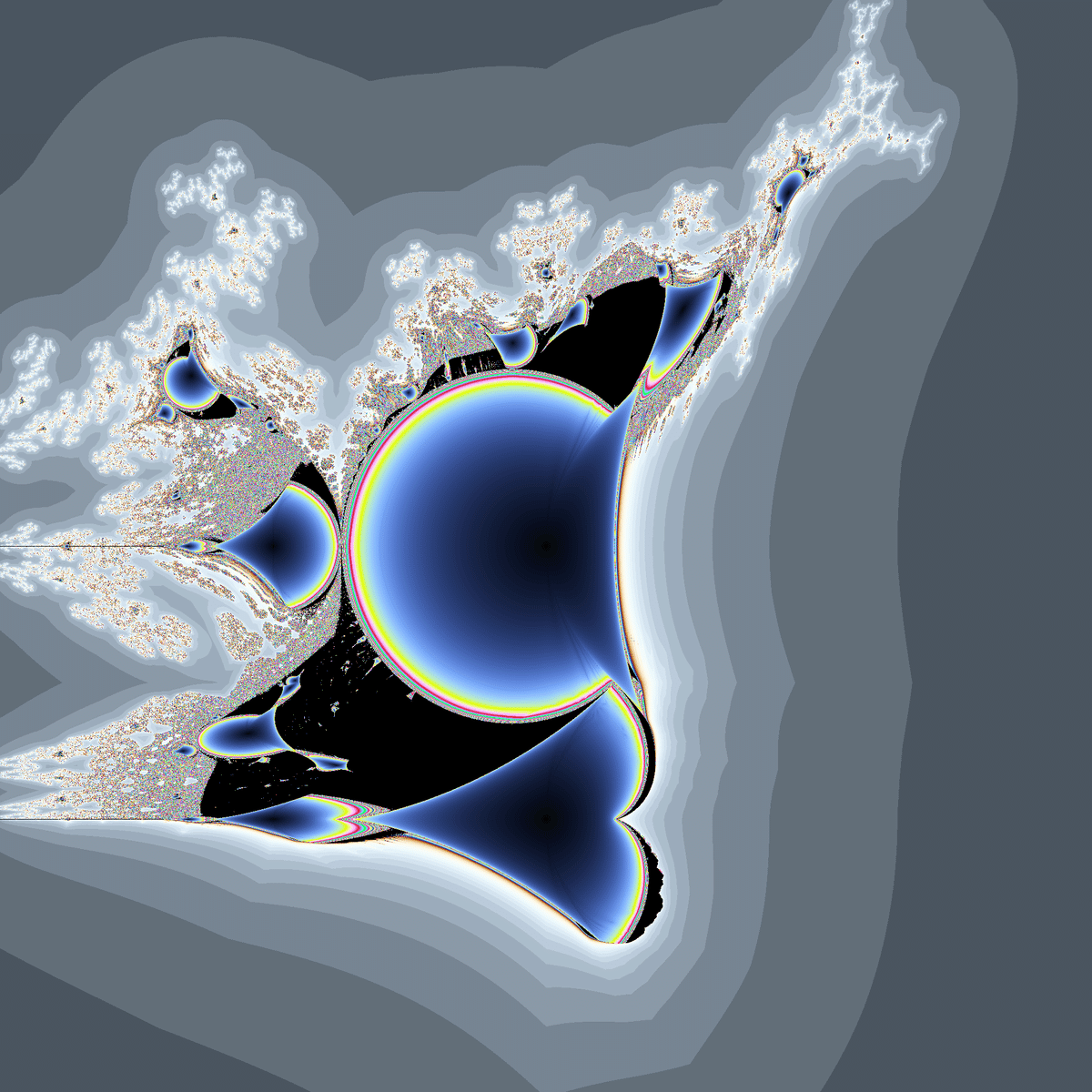 今週のフラクタル64 ((|x|+i(|y+0.5|-0.5))^2+c)｜108Hassium