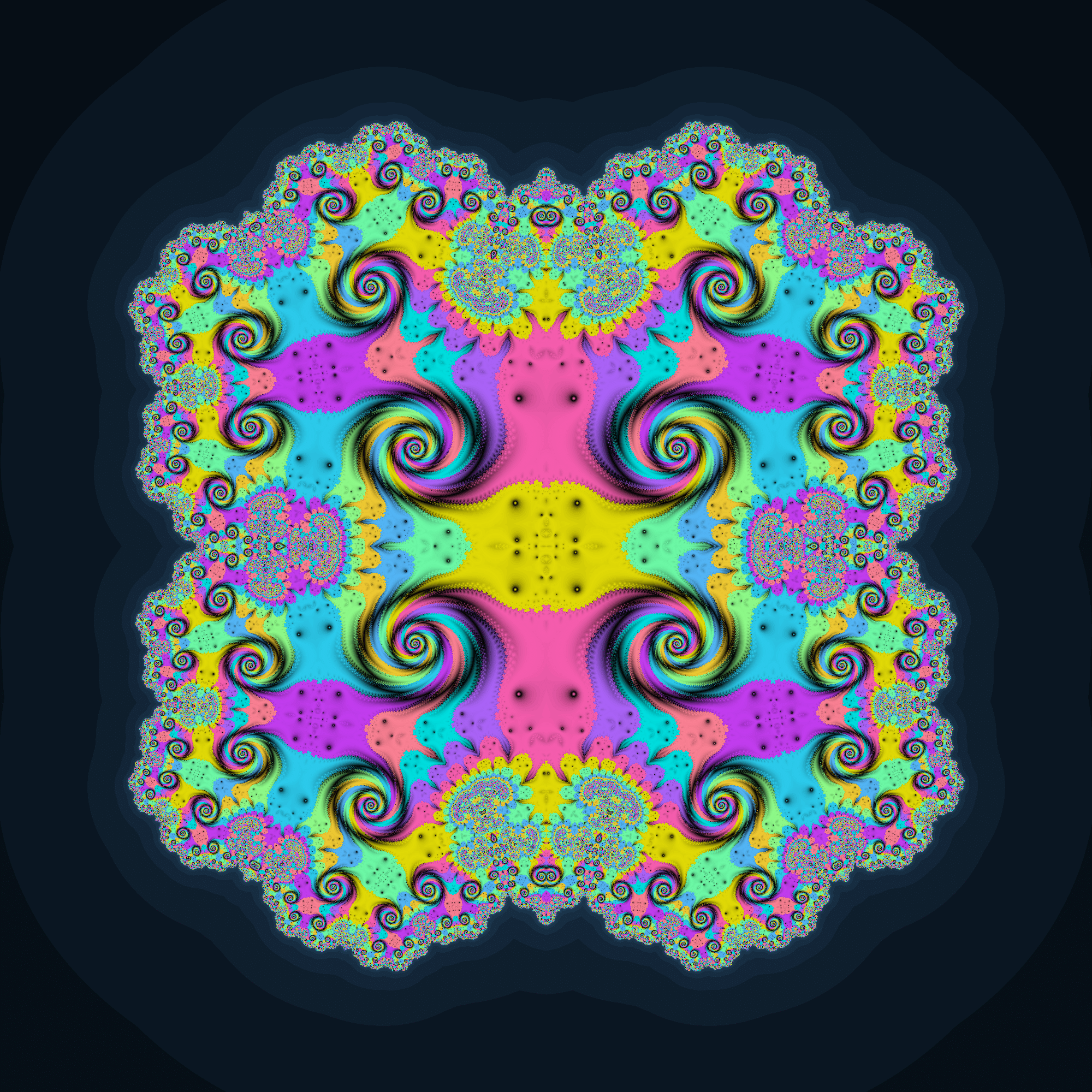 今週のフラクタル64 ((|x|+i(|y+0.5|-0.5))^2+c)｜108Hassium