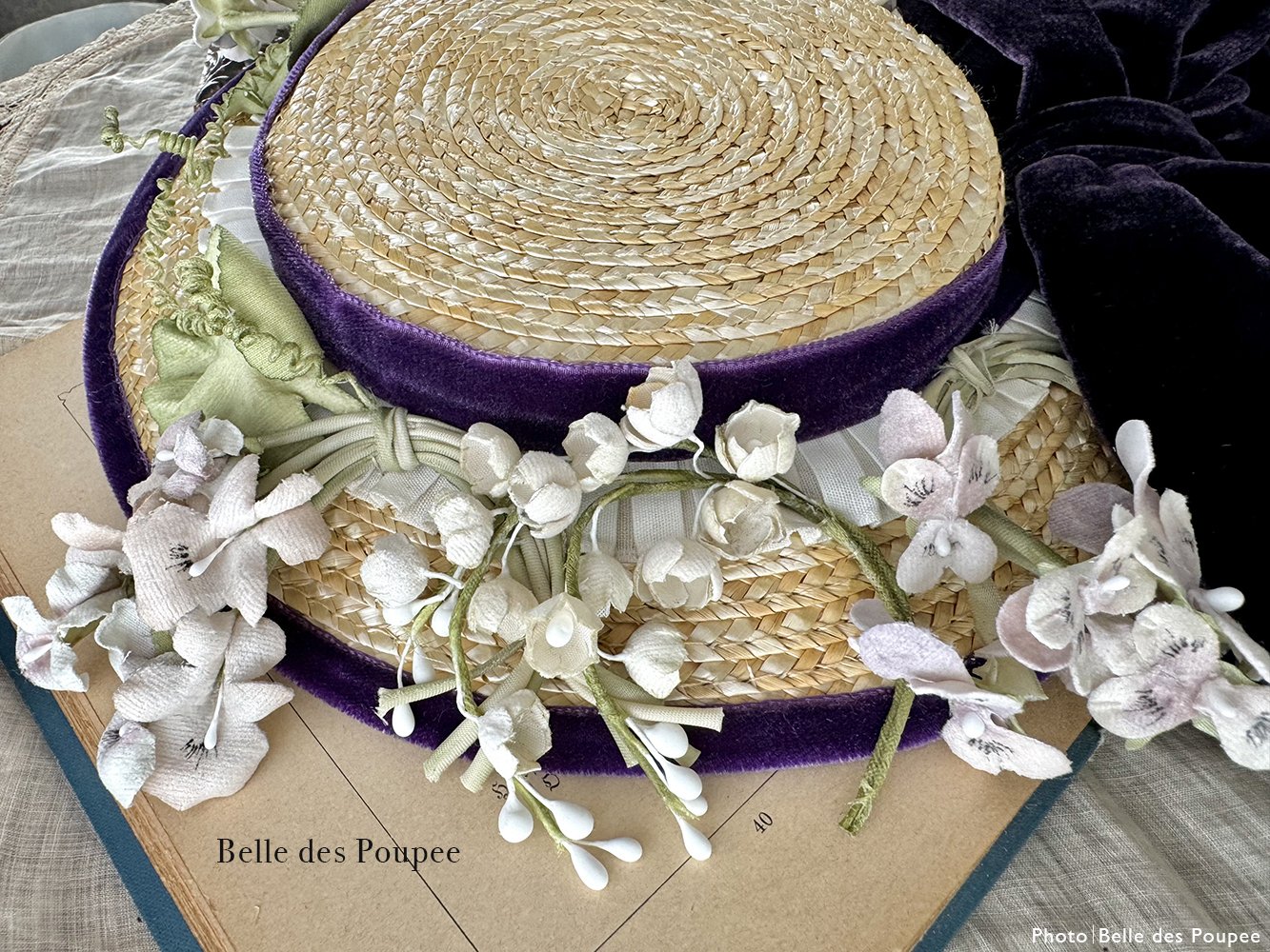 フランスアンティーク　布花　ブーケ フランスアンティーク 布花ブーケ 白 チャーム Mon Atelier