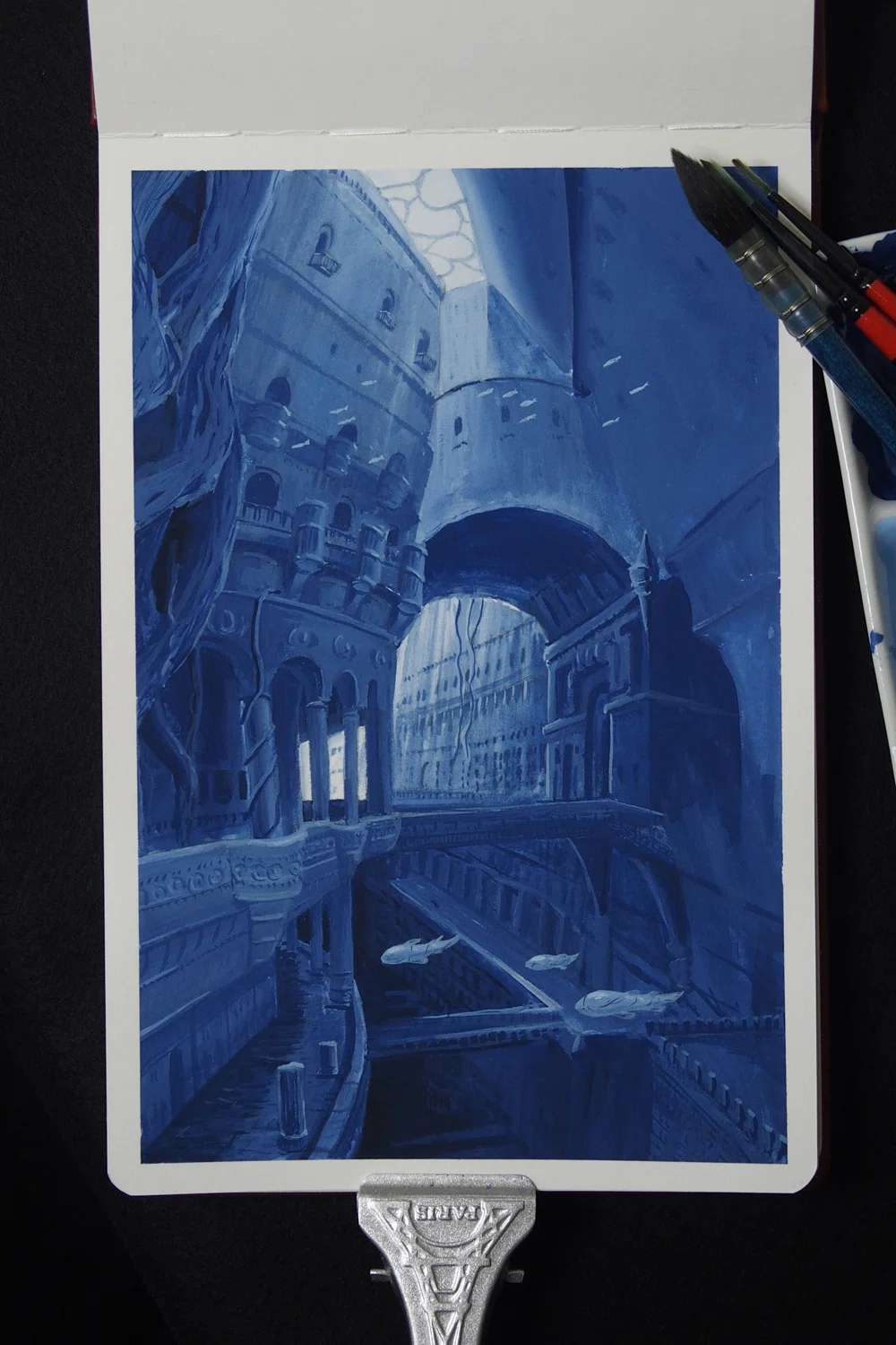天空の城ラピュタ 油彩肉筆画 油彩画 絵画 風景画 油絵 スタジオジブリ