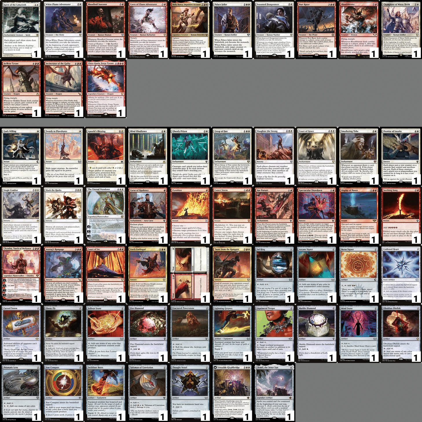 【EDH】ネリー・ボルカ　統率者デッキ（オリジナル） デッキメモ 統率者戦 衝動的な告発人、ネリー・ボルカ｜みたらしだんご