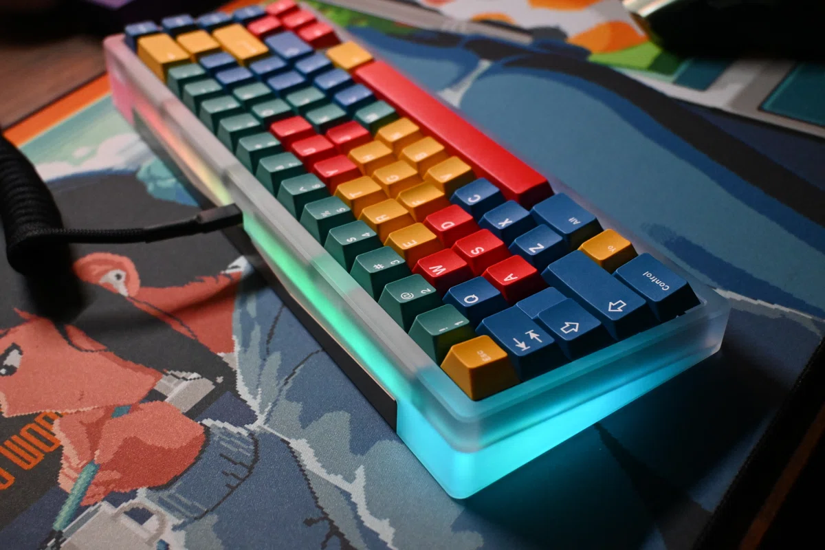 Singa Kohaku-Yale Blue自作キーボード 若がえっ