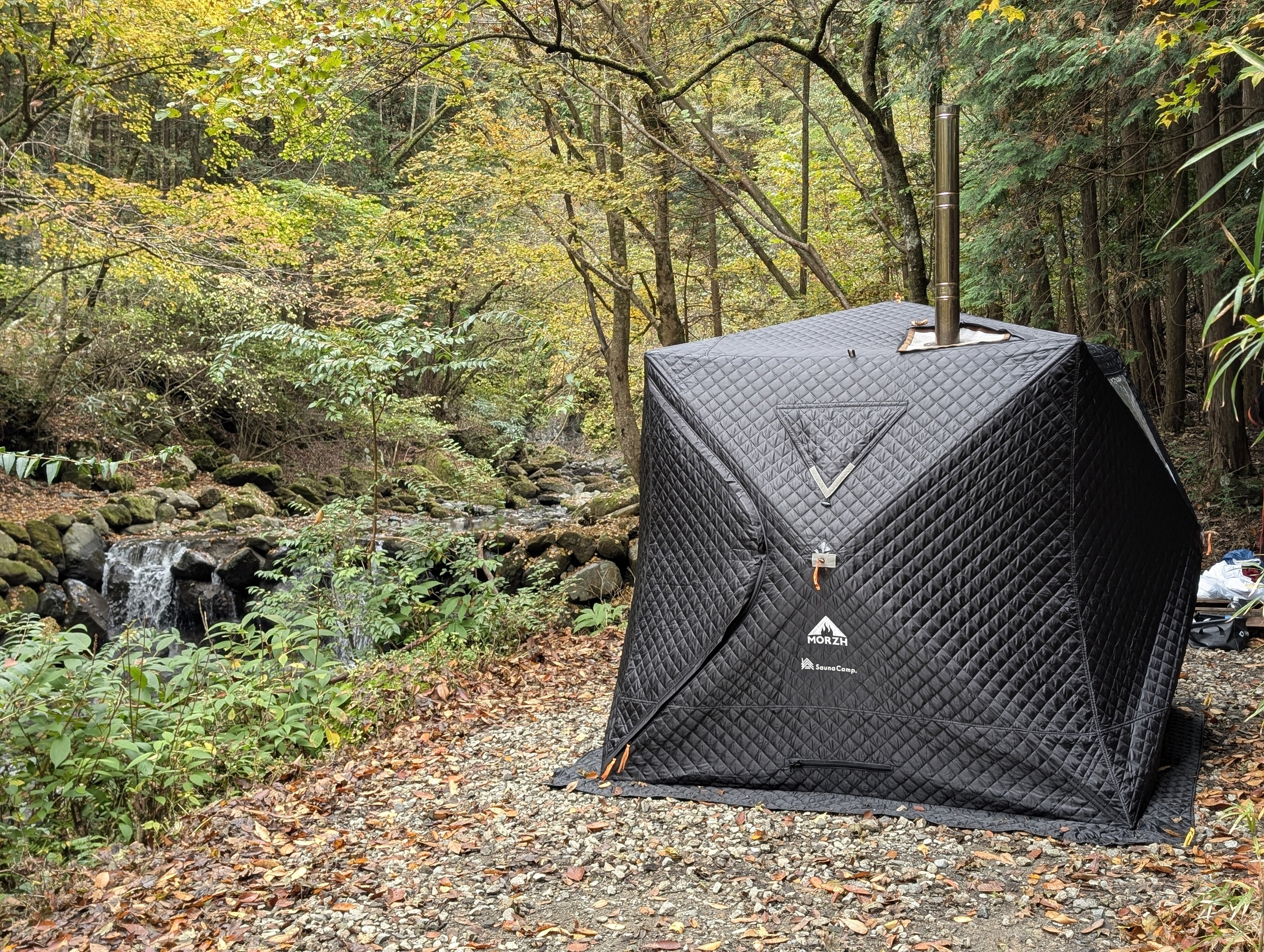 滝の近くのテントサウナが最高だった！｜HAYA