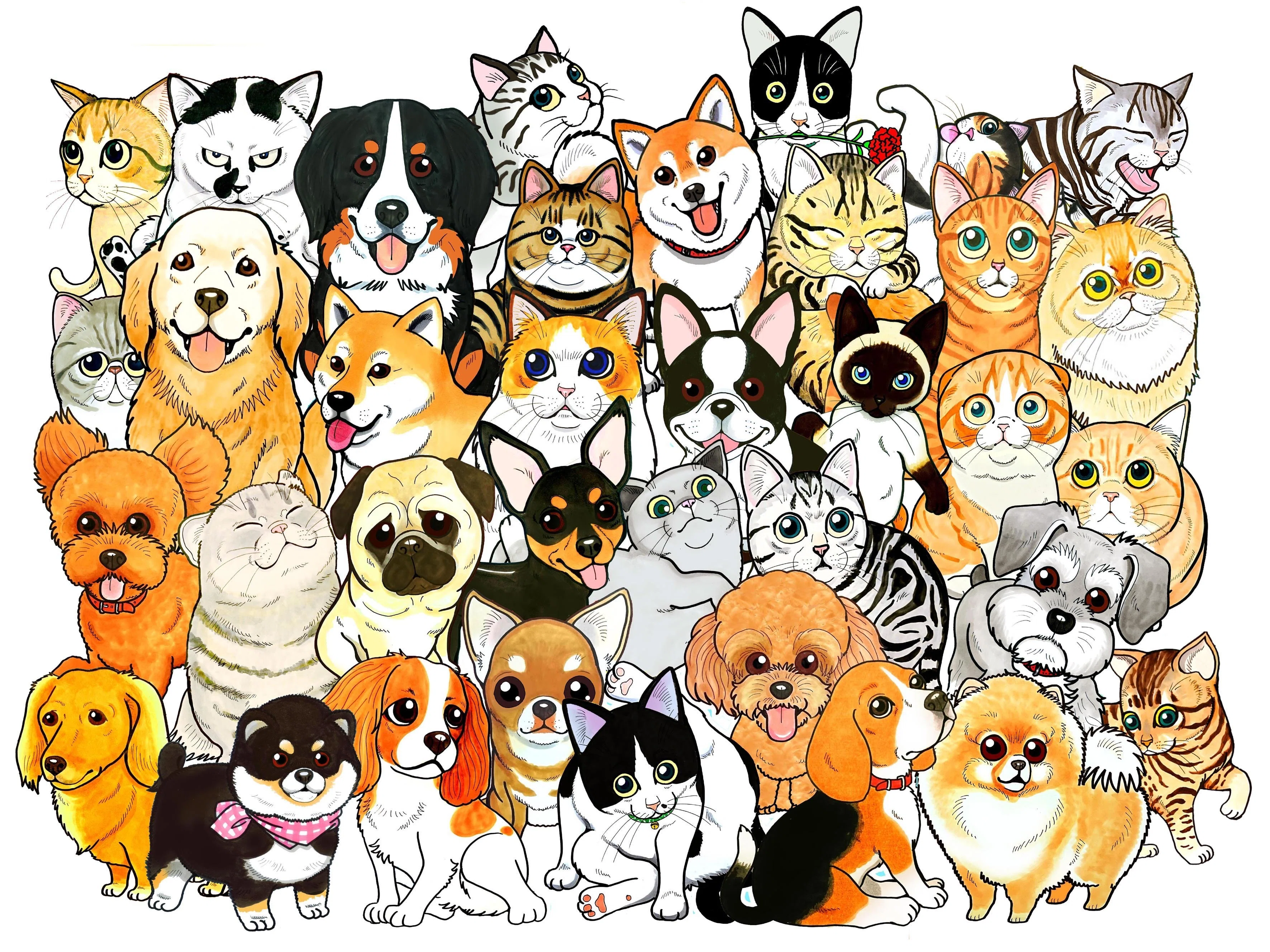 似顔絵の描き方【動物の似顔絵】｜いぬづかてつや