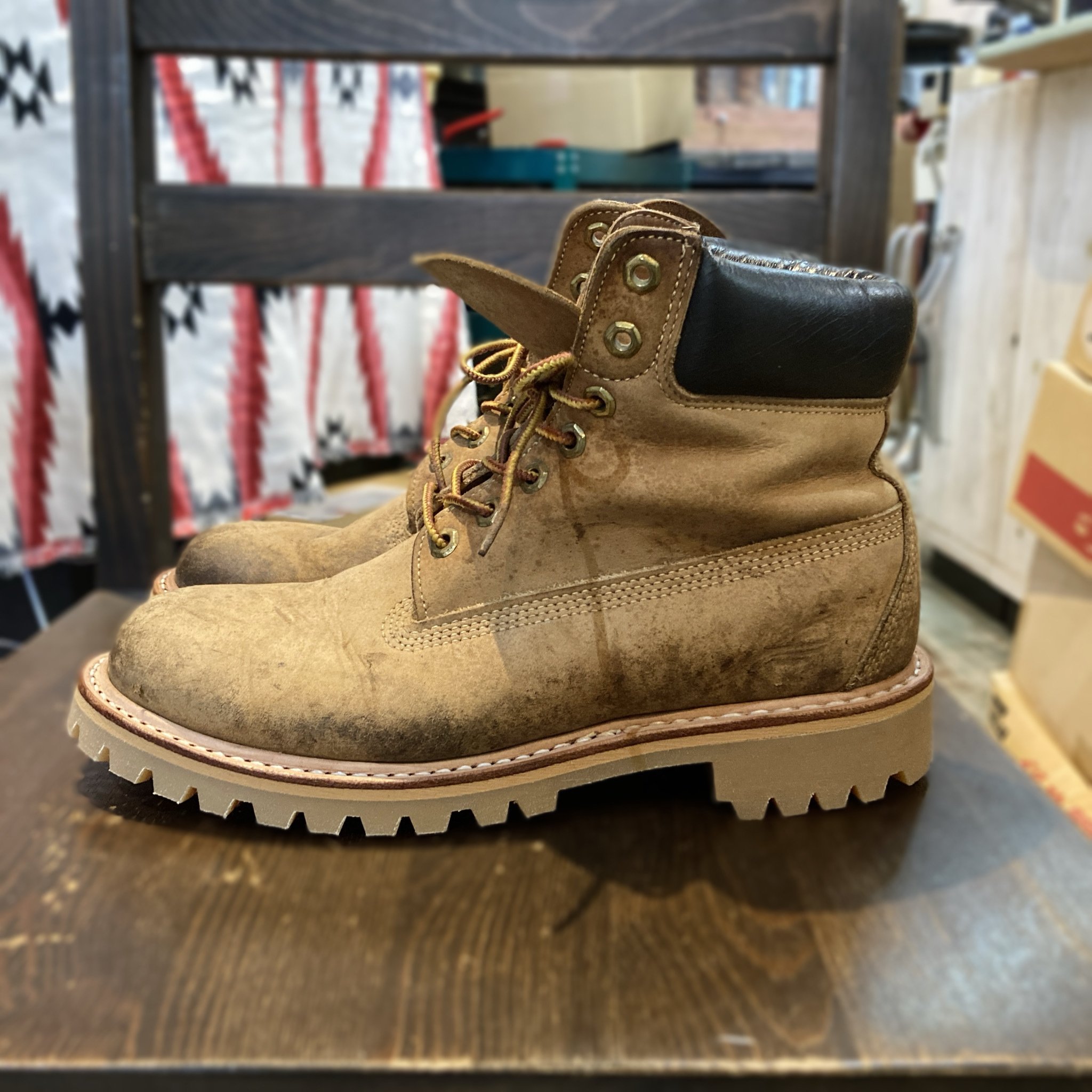 ティンバーランドブーツカスタムソール週末SALE Resole/ソールカスタム】Made in USA Timberland Yellow Boots