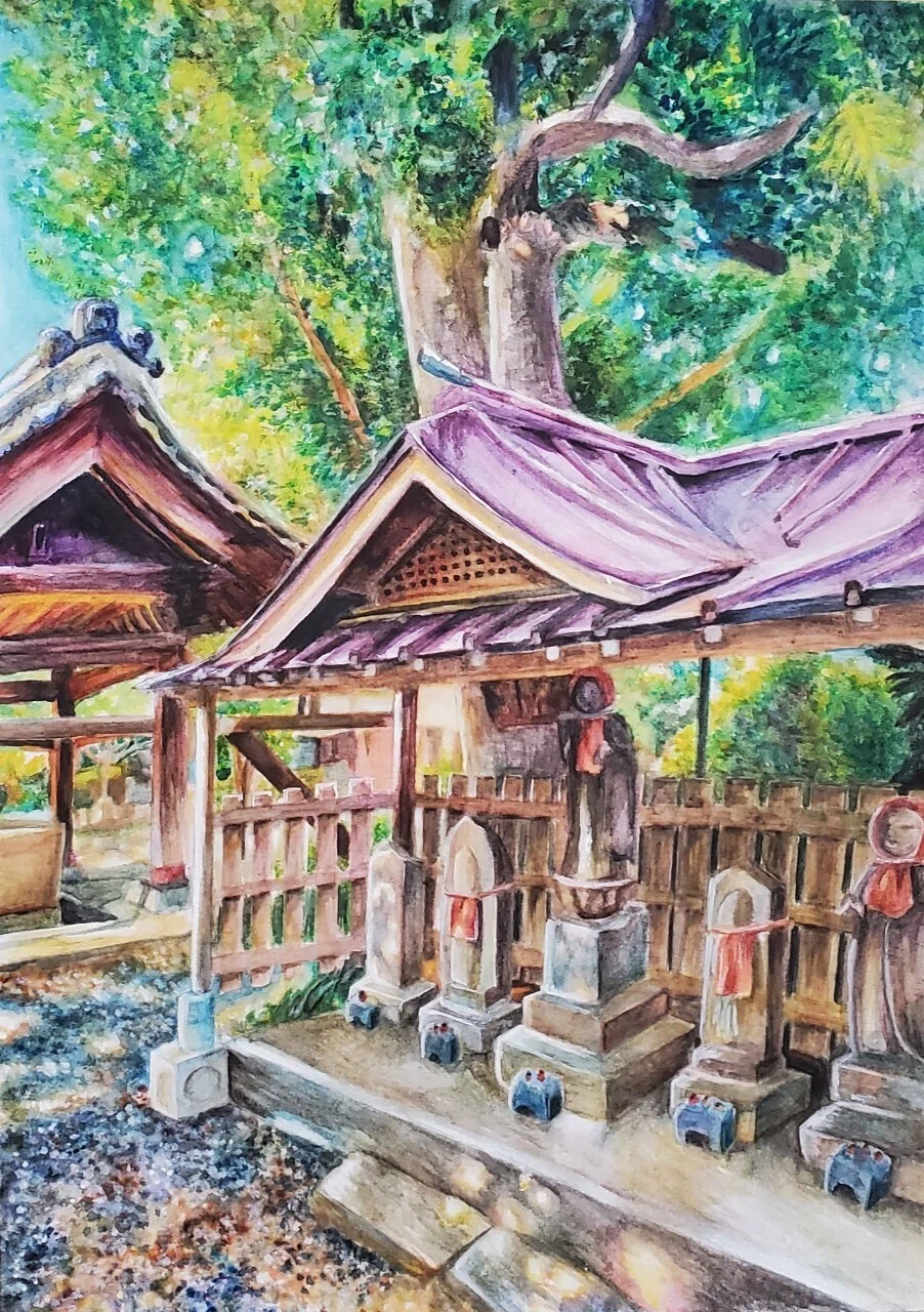 絵画　題名　通学 展示数には限界がありますので、お訪ね頂けたらお出し致します。2025年