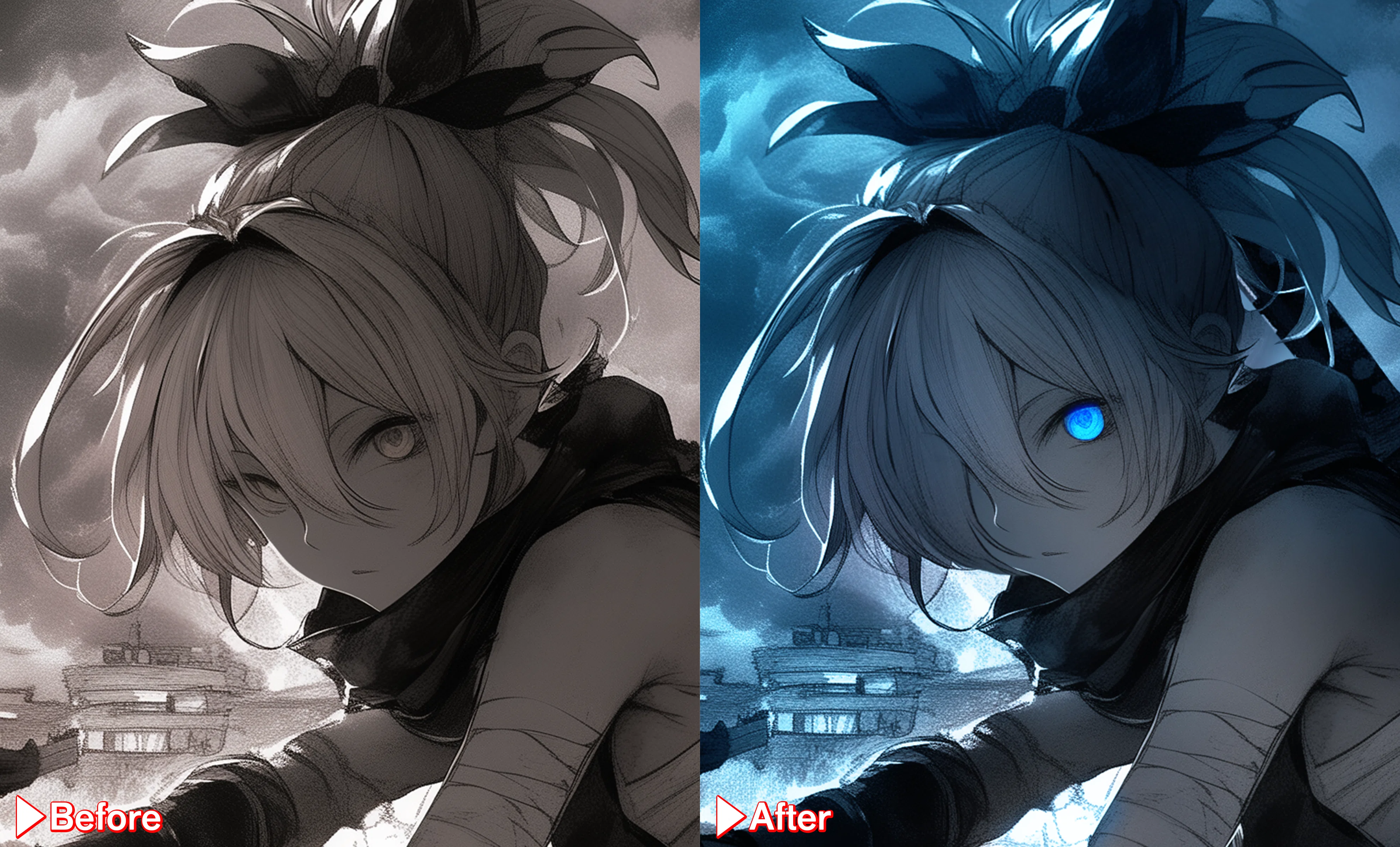 加筆・修正】 大改造！ Before and After：NINJA GIRL編【AIイラスト