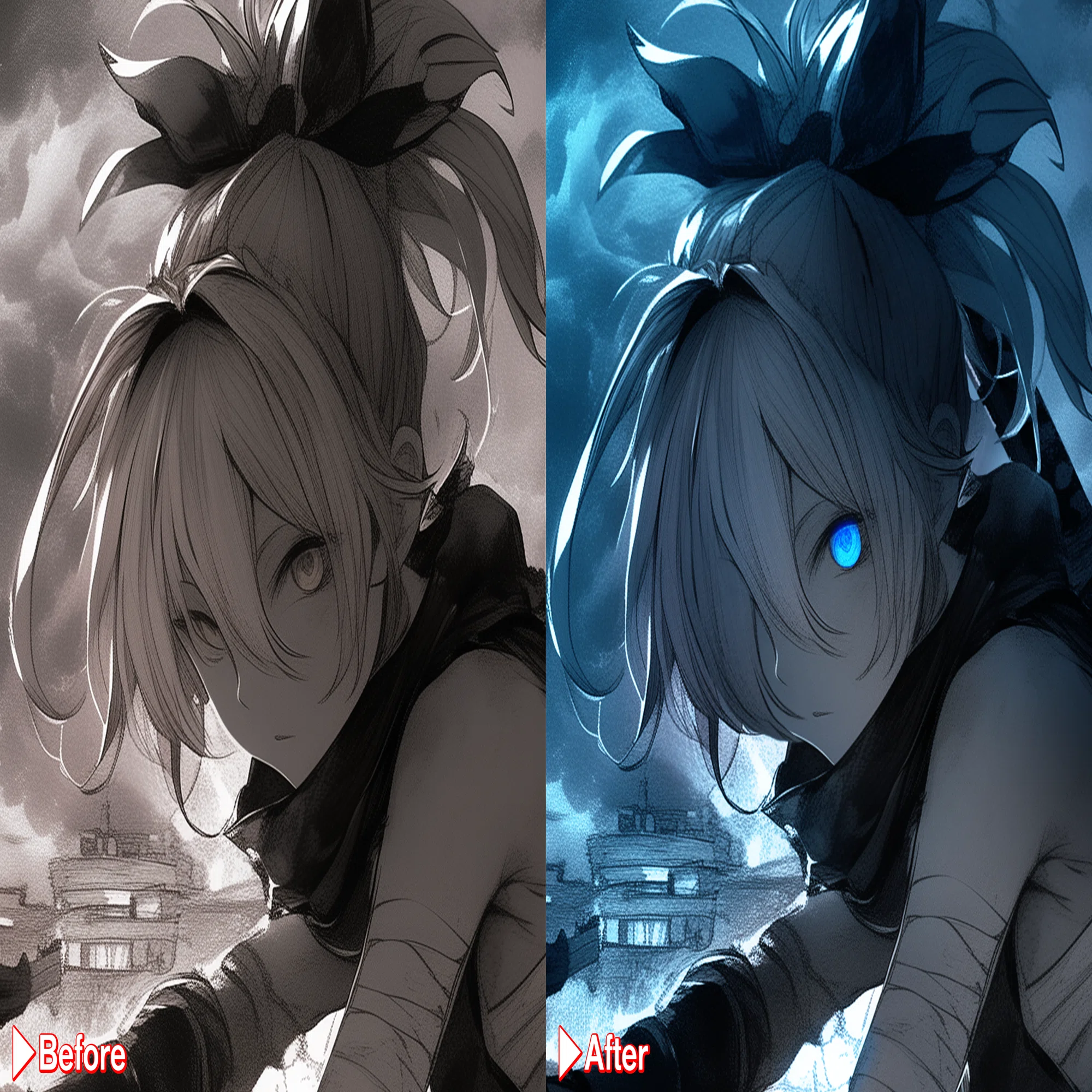 加筆・修正】 大改造！ Before and After：NINJA GIRL編【AIイラスト