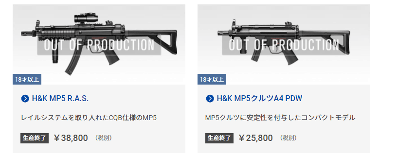 東京マルイがいくつかの製品の生産終了を発表したことについての