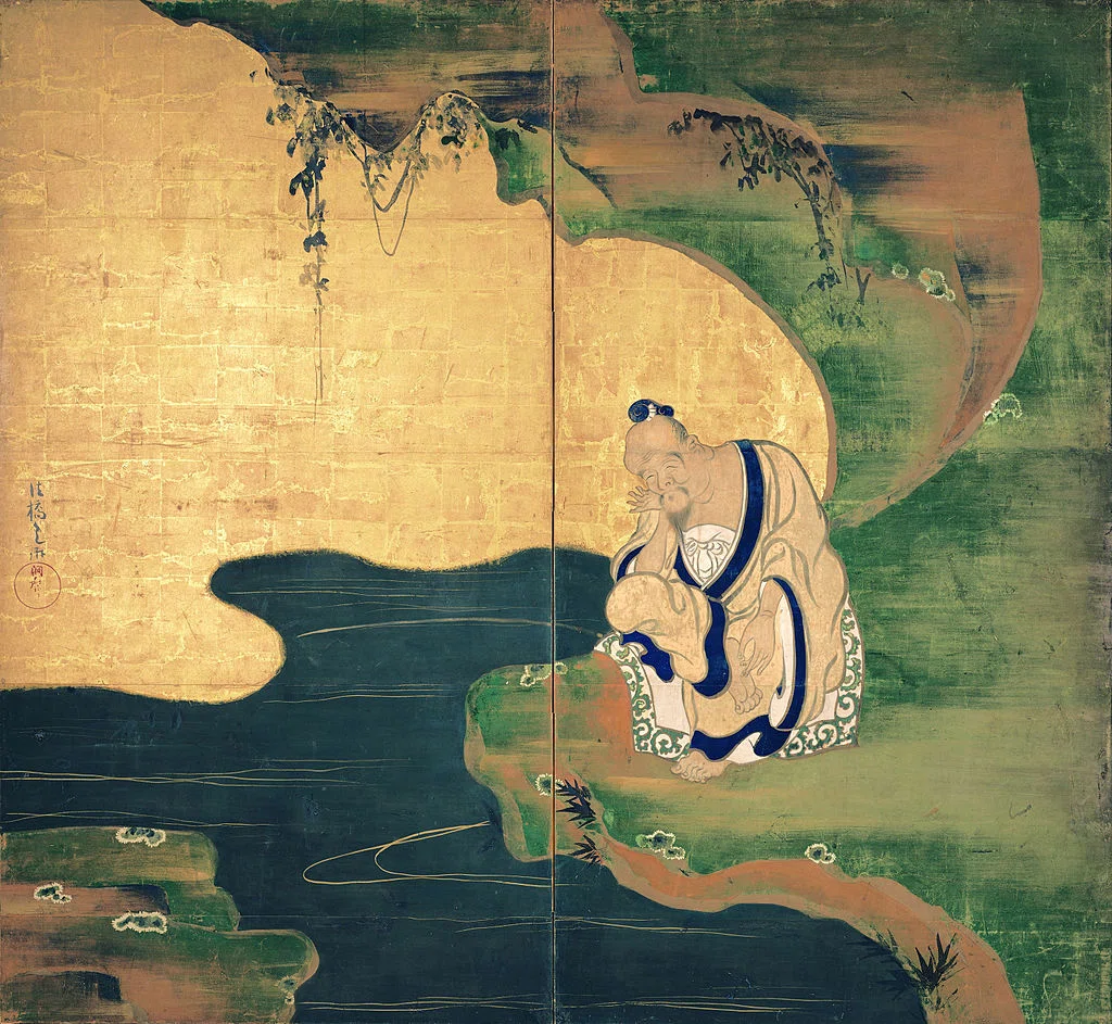 画家森尾孝作品 画題「黄金崎」油絵 黄金に溶ける色彩 －尾形光琳の屏風絵を巡る随想｜ミック@アート好きの