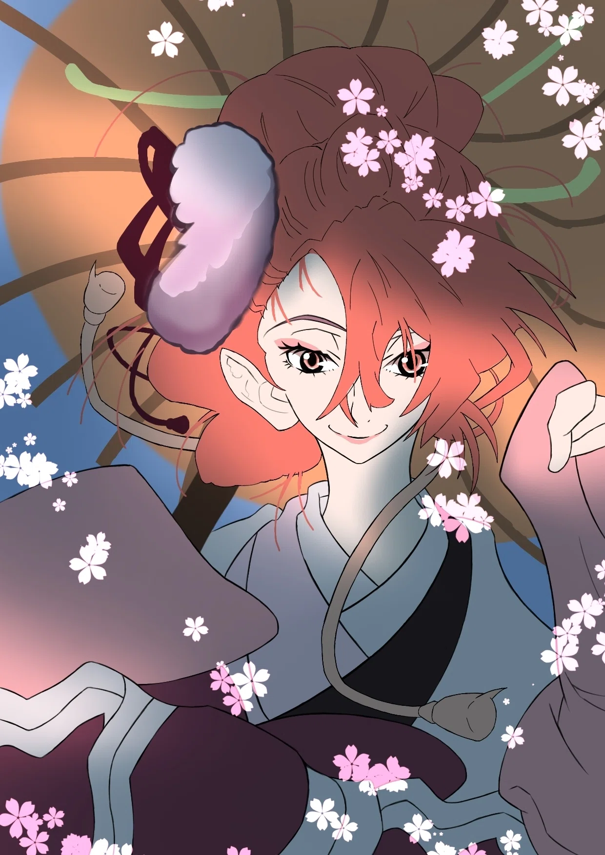 文豪ストレイドッグス】尾崎紅葉を描いてみた【二次創作】【イラスト