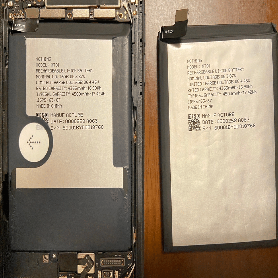 【バッテリー新品・レア・ジャンク】Nothing Phone （1） Black Nothing Phone(1)のバッテリーを自力交換してみた！｜ぷ。