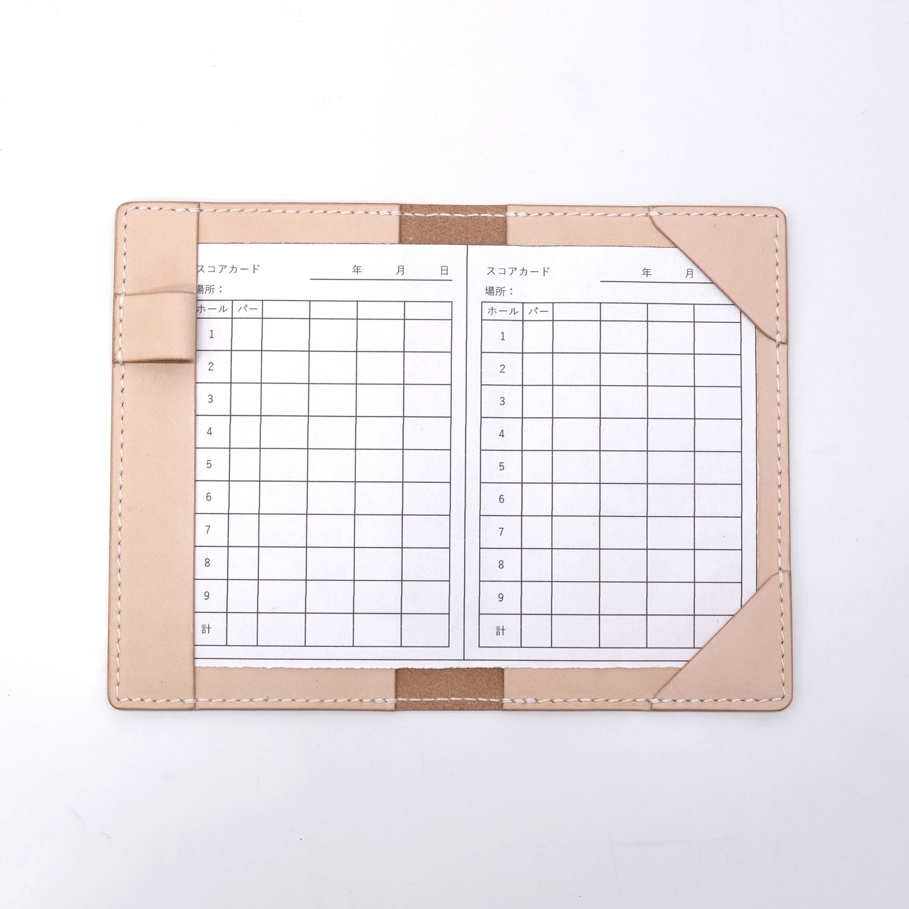 本革 ゴルフ スコアカードケース ヌメ革 キャメル その他ケース