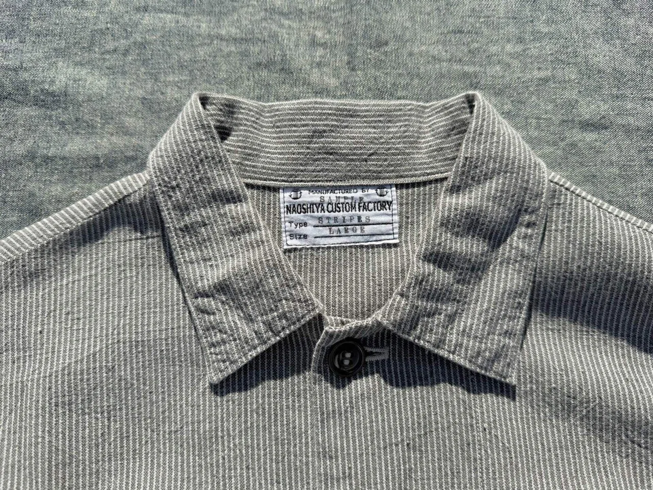 NAOSHIYA CUSTOM FACTORY 藍と柿渋のストライプシャツ 完売 メンズ