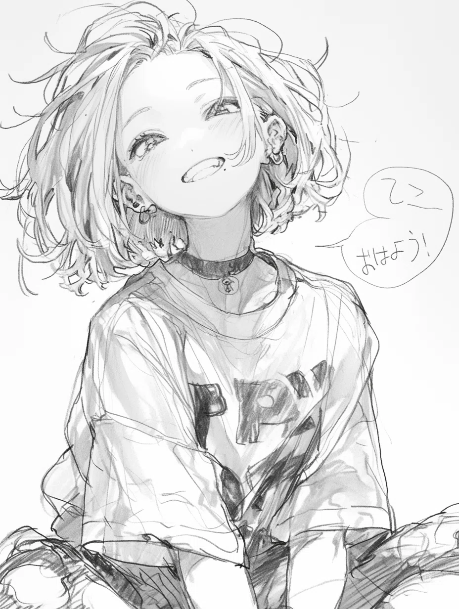 プロンプト付き】AIイラストの表現力、半端ないって！【鉛筆画編】｜黒