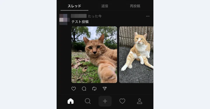 GASラボのThreads予約自動投稿ツールで実際に投稿した結果の画像