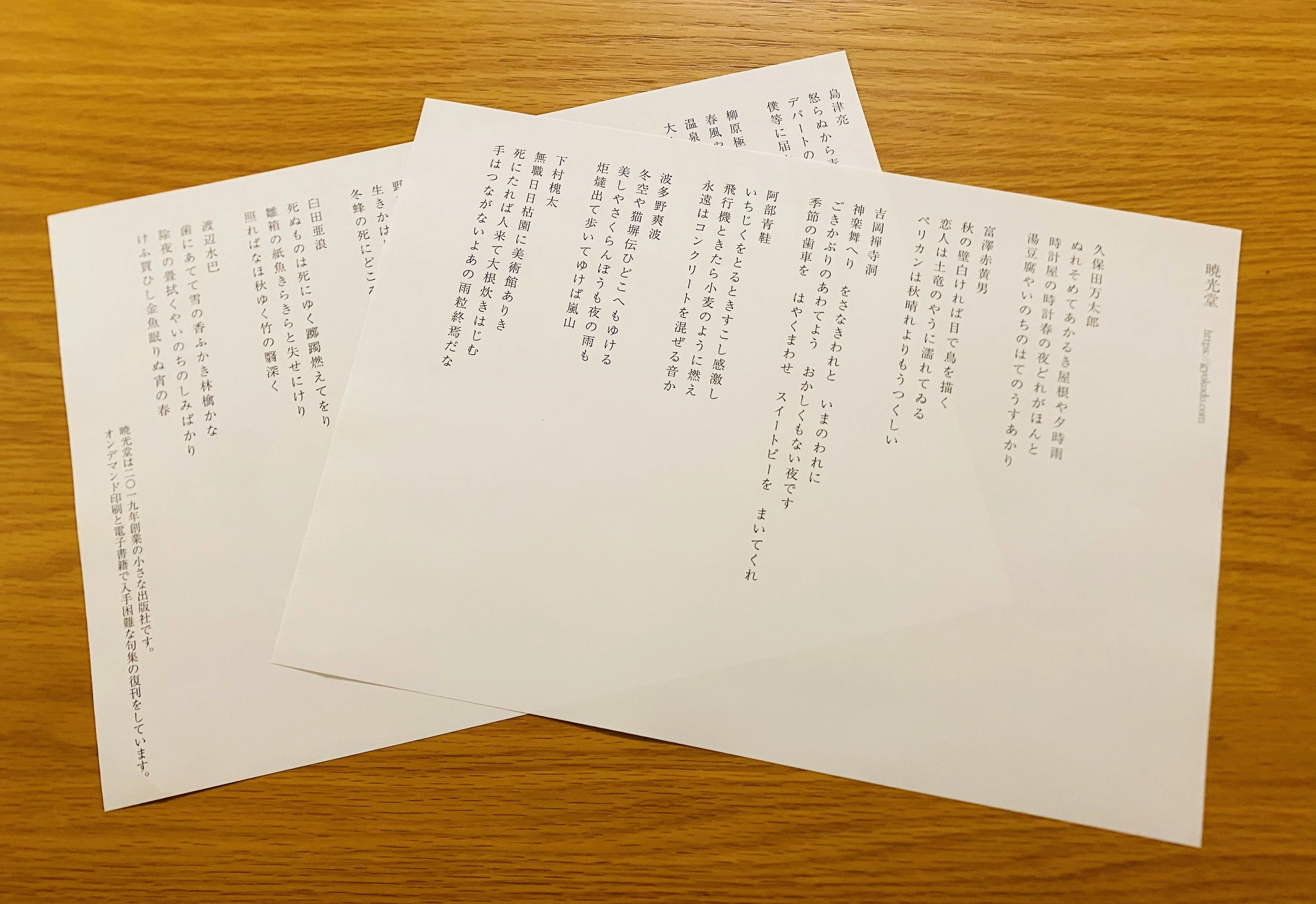 新刊『渡辺水巴句集』&文学フリマ東京39のお知らせ】｜大穂汽水_暁光堂
