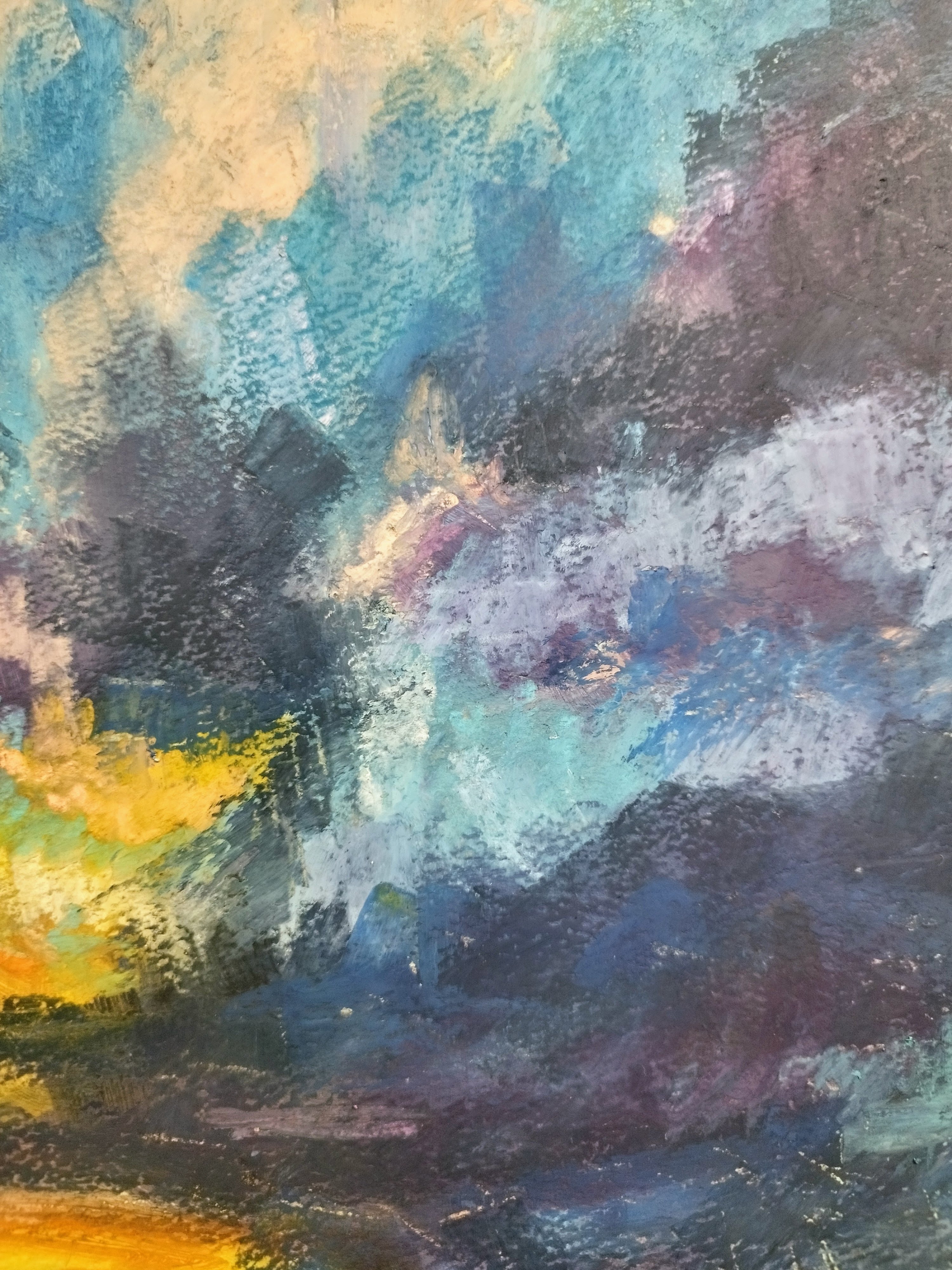 オイルパステル】「湖の夕景」からみる自分の作風｜森脇由宇のなんやかんや