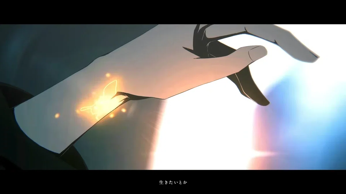 ナノハの蝶の痣(白い箇所0)が消える演出