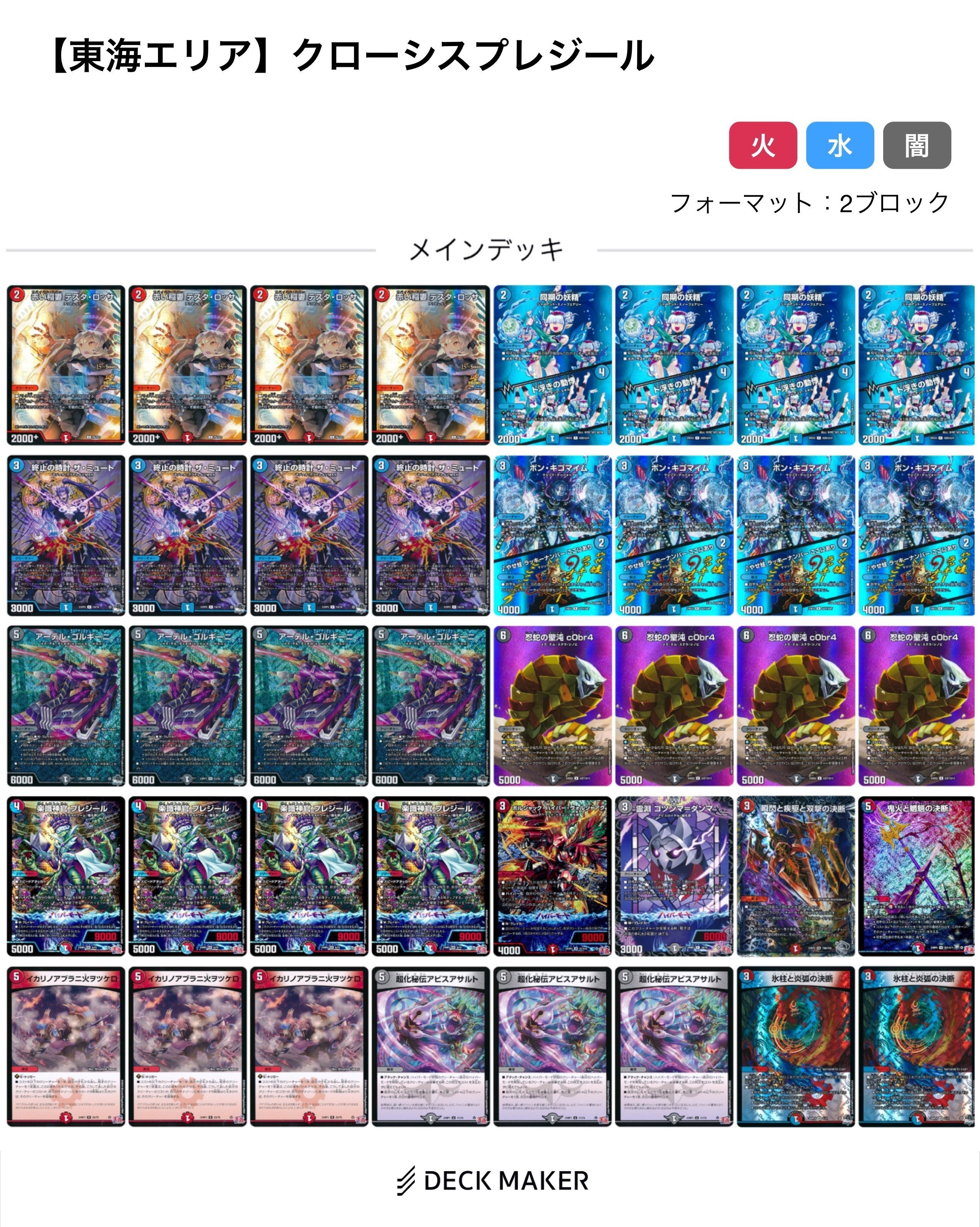【おまけ付き】シータプレジール覇道　デッキ 東海エリア ベスト8】クローシスプレジール調整録｜あるが