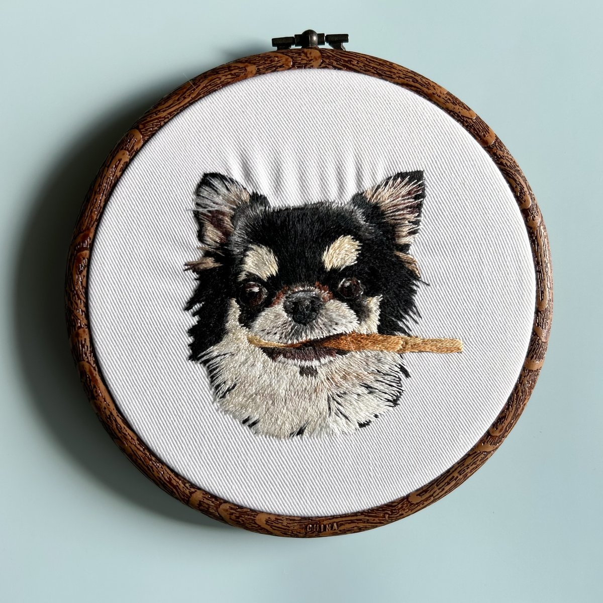 うちの子刺繍 チワワ せつこ 丸額小 オーダーメイド 