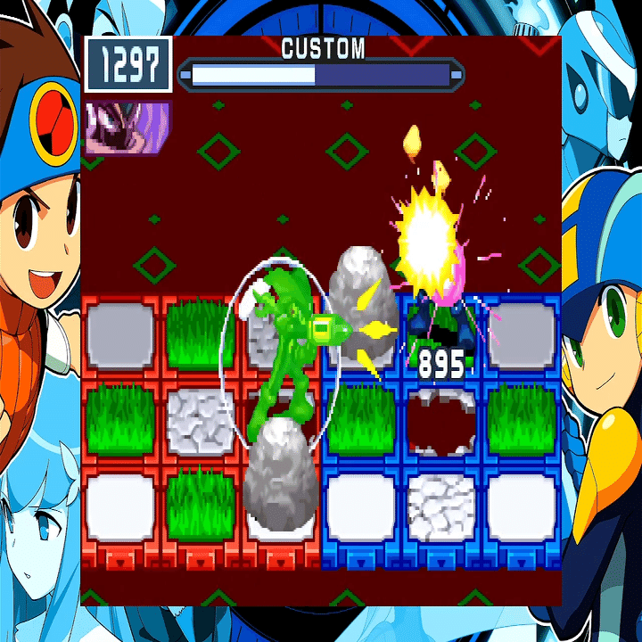 ロックマンエグゼ フォルテクロスロックマン ゴールド/シルバー プレイマット ロックマンエグゼ フォルテクロスロックマン マスクの中 プレイマット