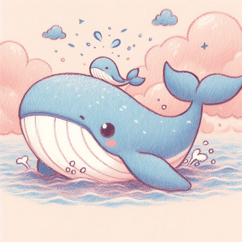 AIイラスト)くじらちゃんをいろんなテイストで作りました🐳🌊｜空風