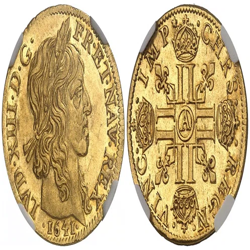 フランス｜1641年 ルイ13世 ルイドール金貨｜アンティークコイン