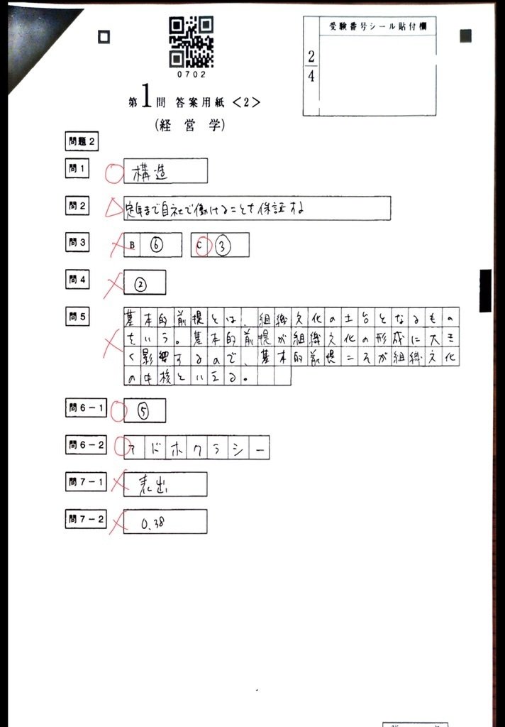 令和6年度公認会計士論文式試験の開示答案等と、偏差値予想と