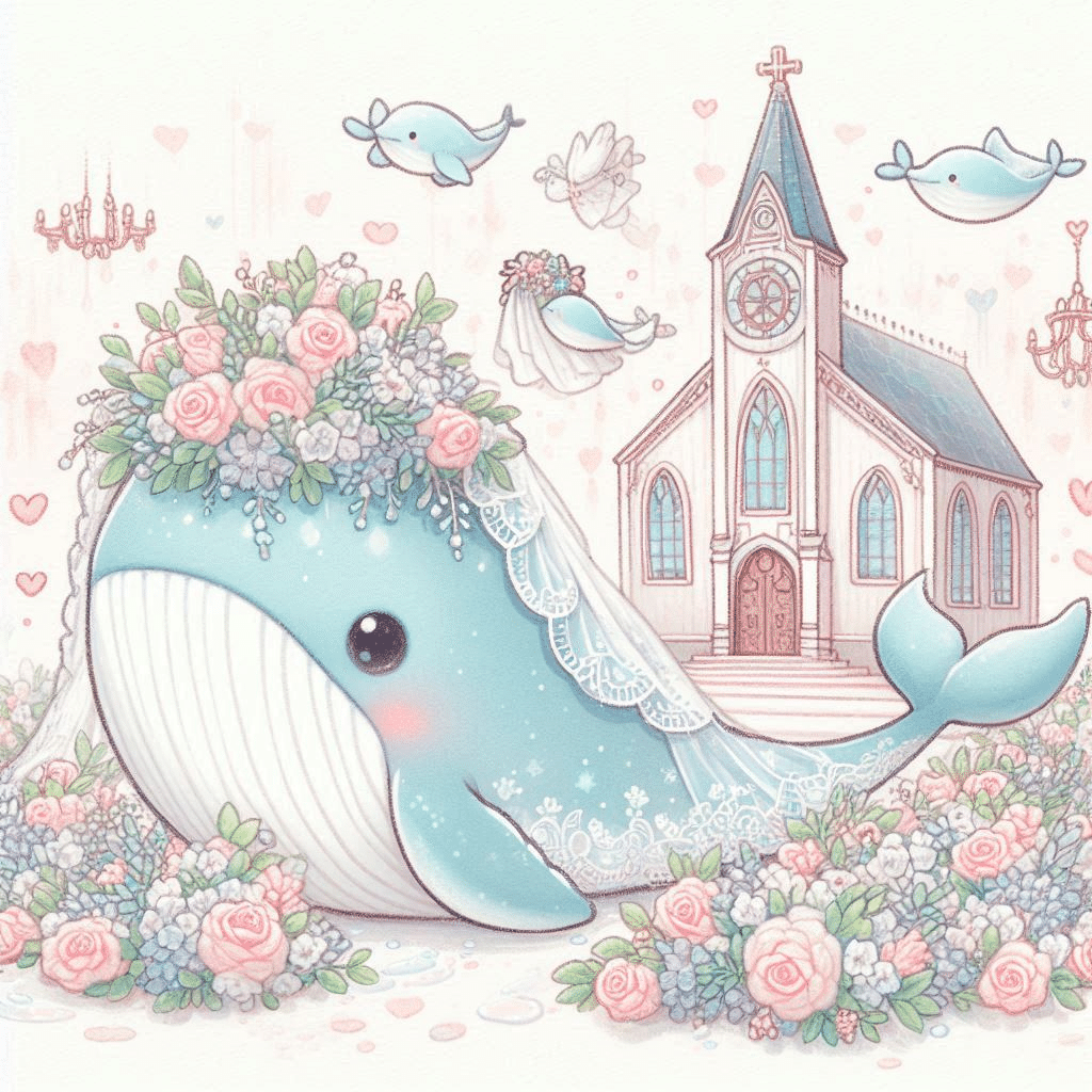AIイラスト）cape0822さん考案のクジライラスト｜空風