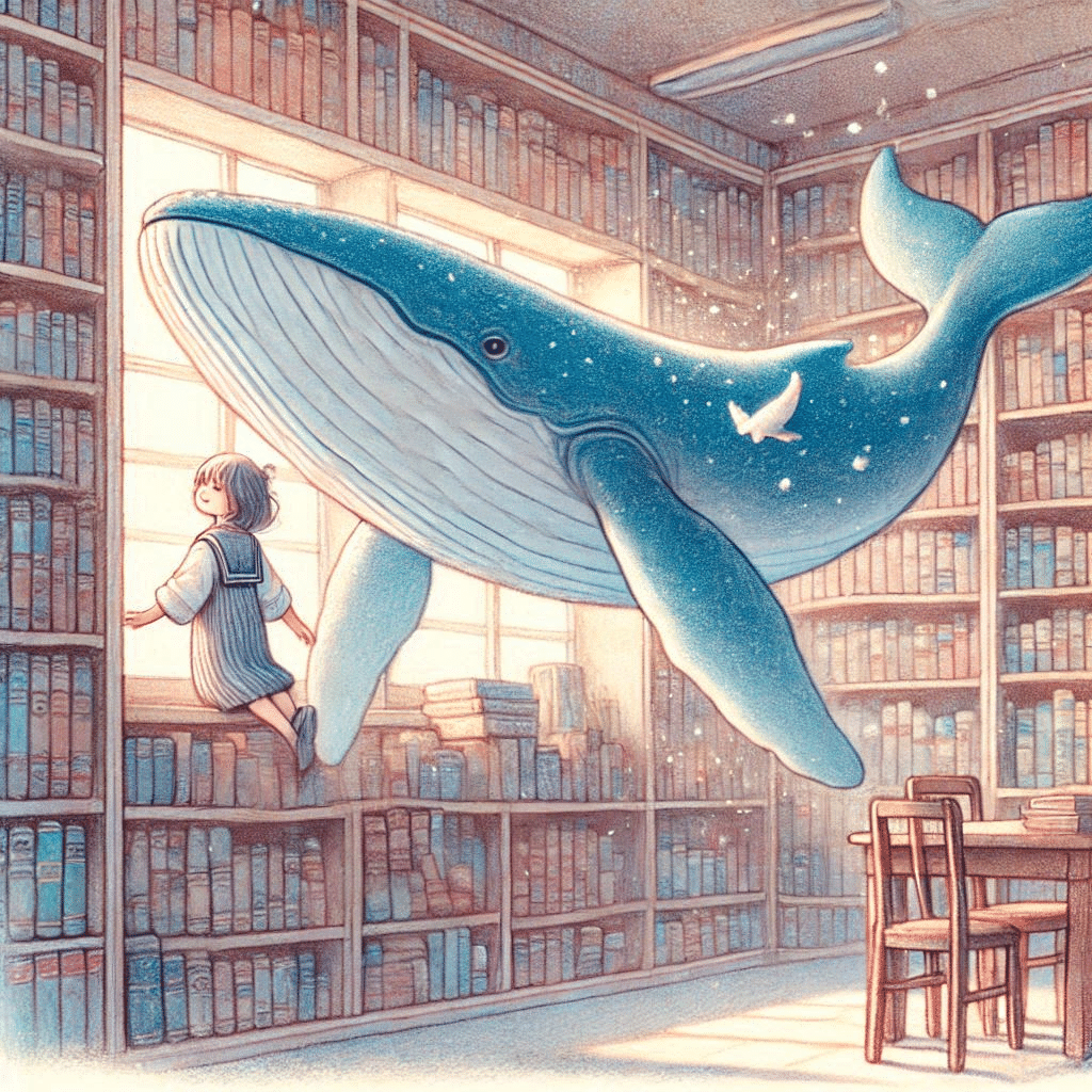 AIイラスト）cape0822さん考案のクジライラスト｜空風