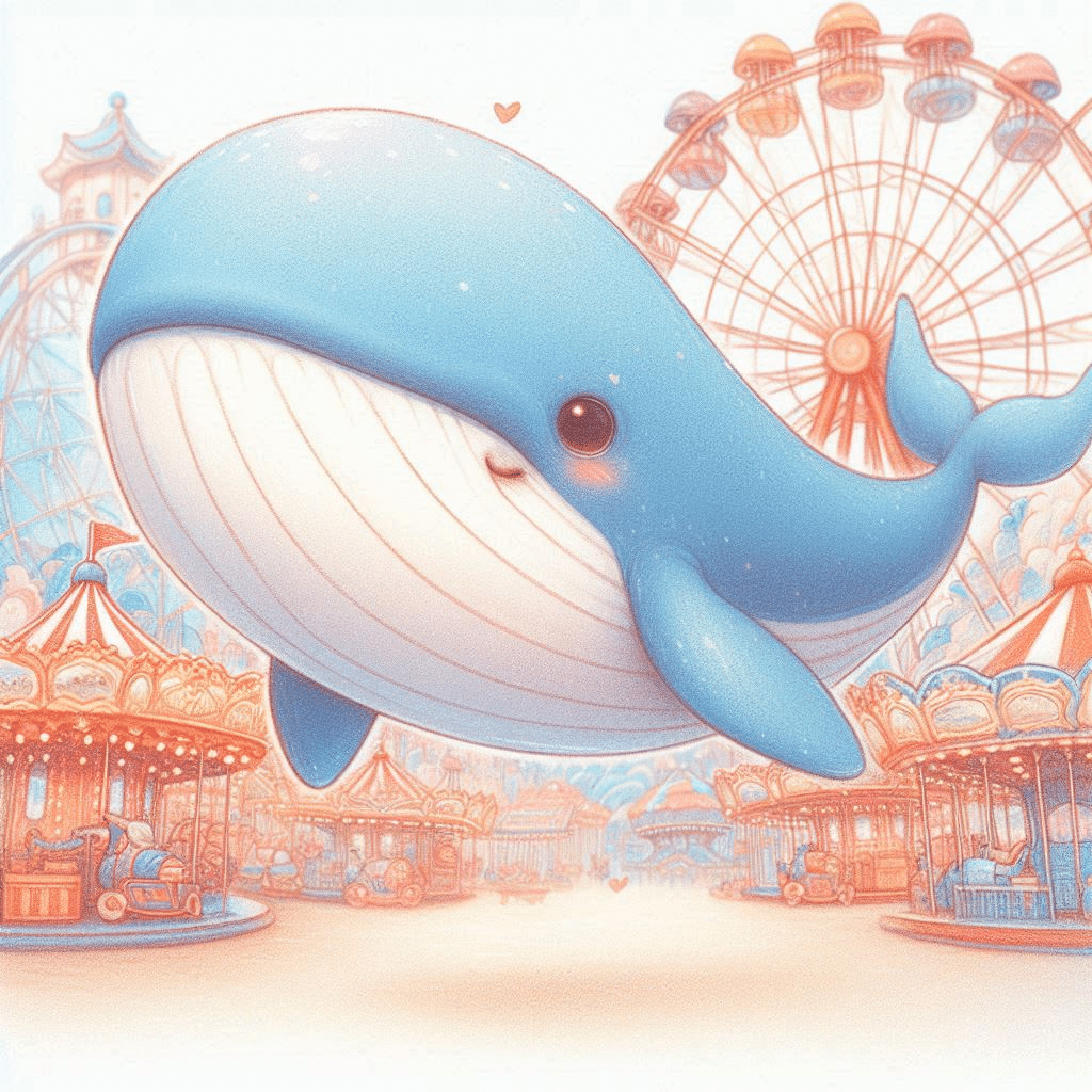 AIイラスト）cape0822さん考案のクジライラスト2｜空風