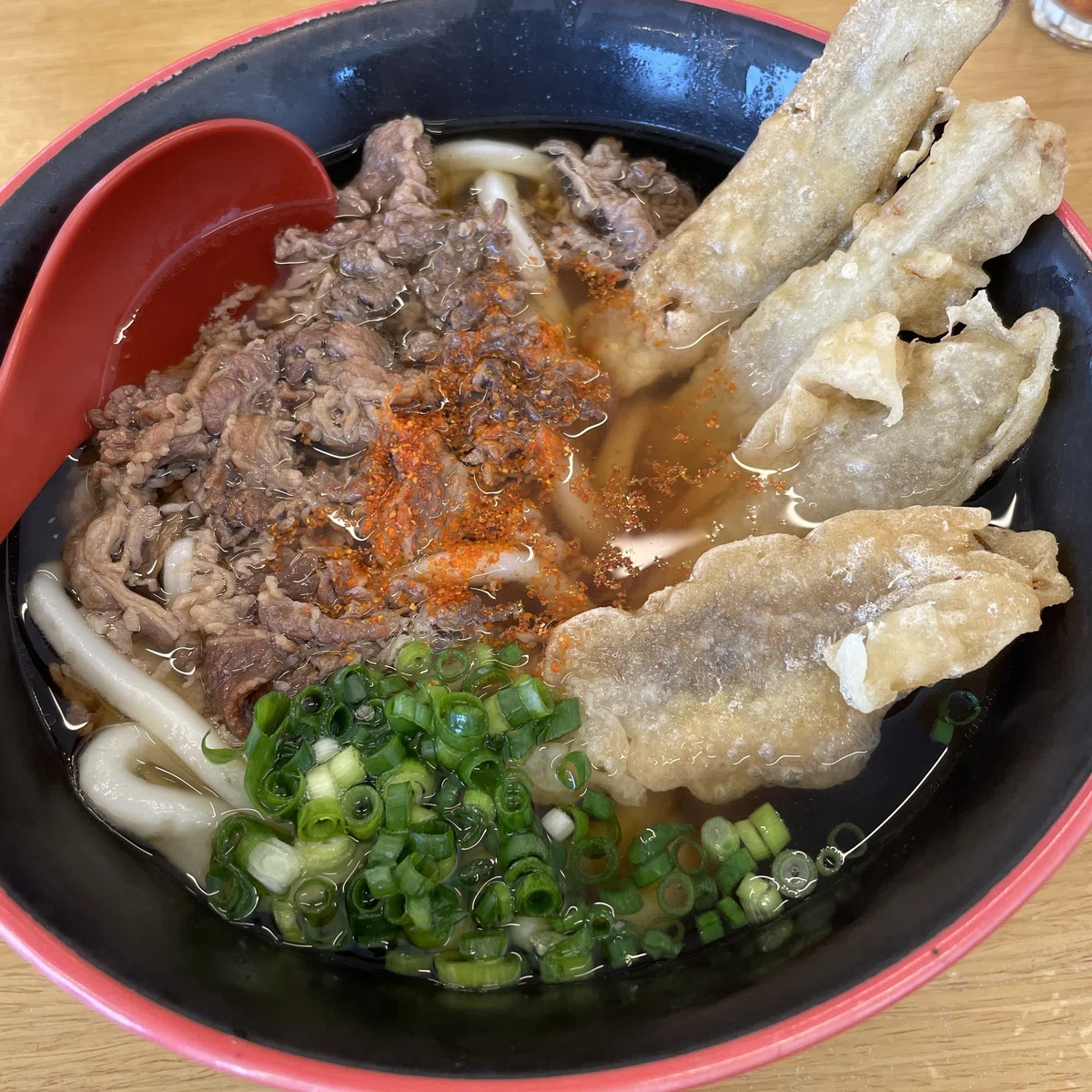 肉ごぼう天うどん