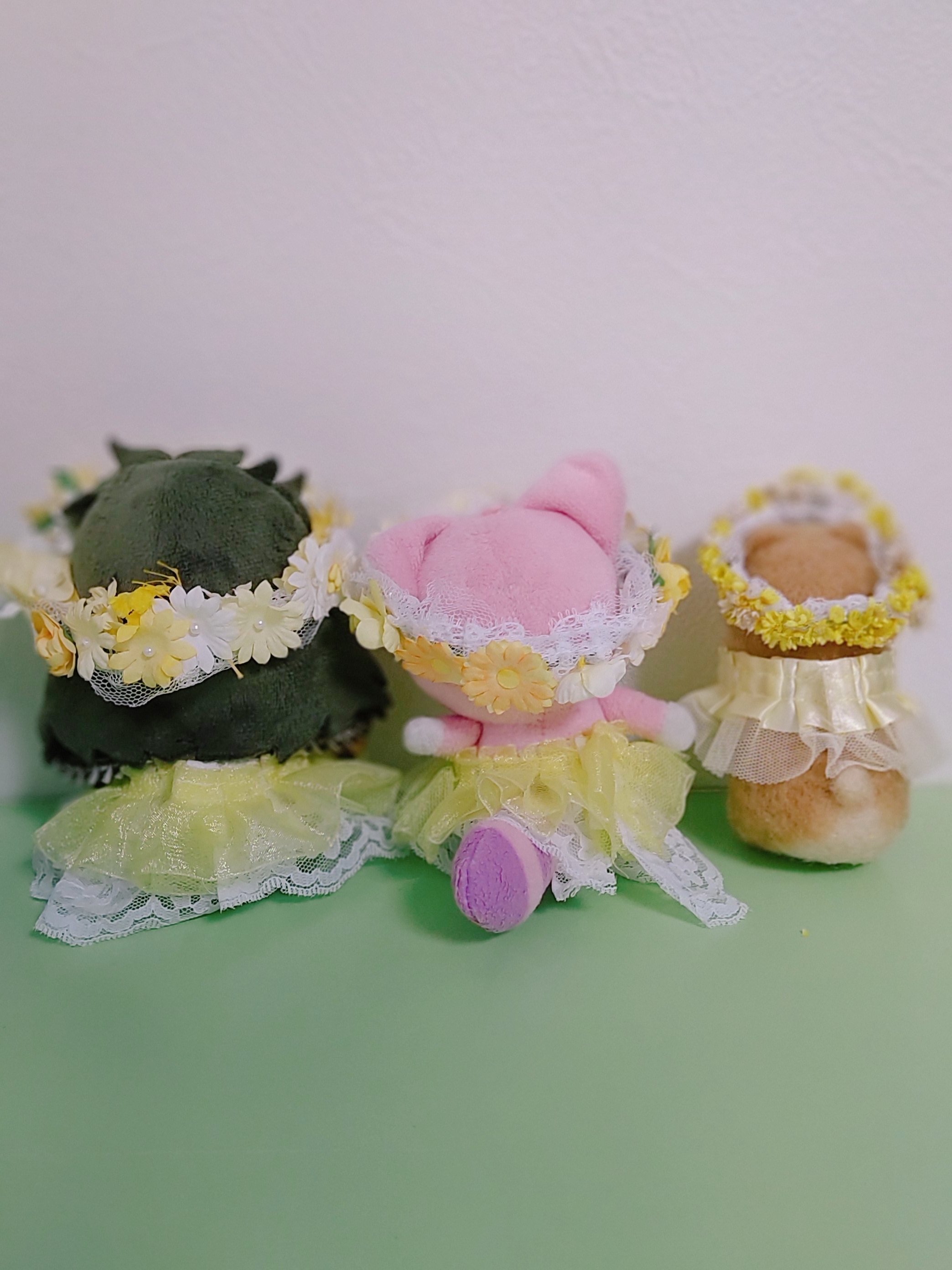 ぬい達のドレスと花かんむり制作｜SORAO