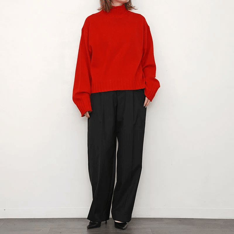 トレンドの赤ニット【THE SHINZONE】WOOL HIGH NECK KNIT トレンドの赤ニット【THE SHINZONE】WOOL HIGH NECK KNIT