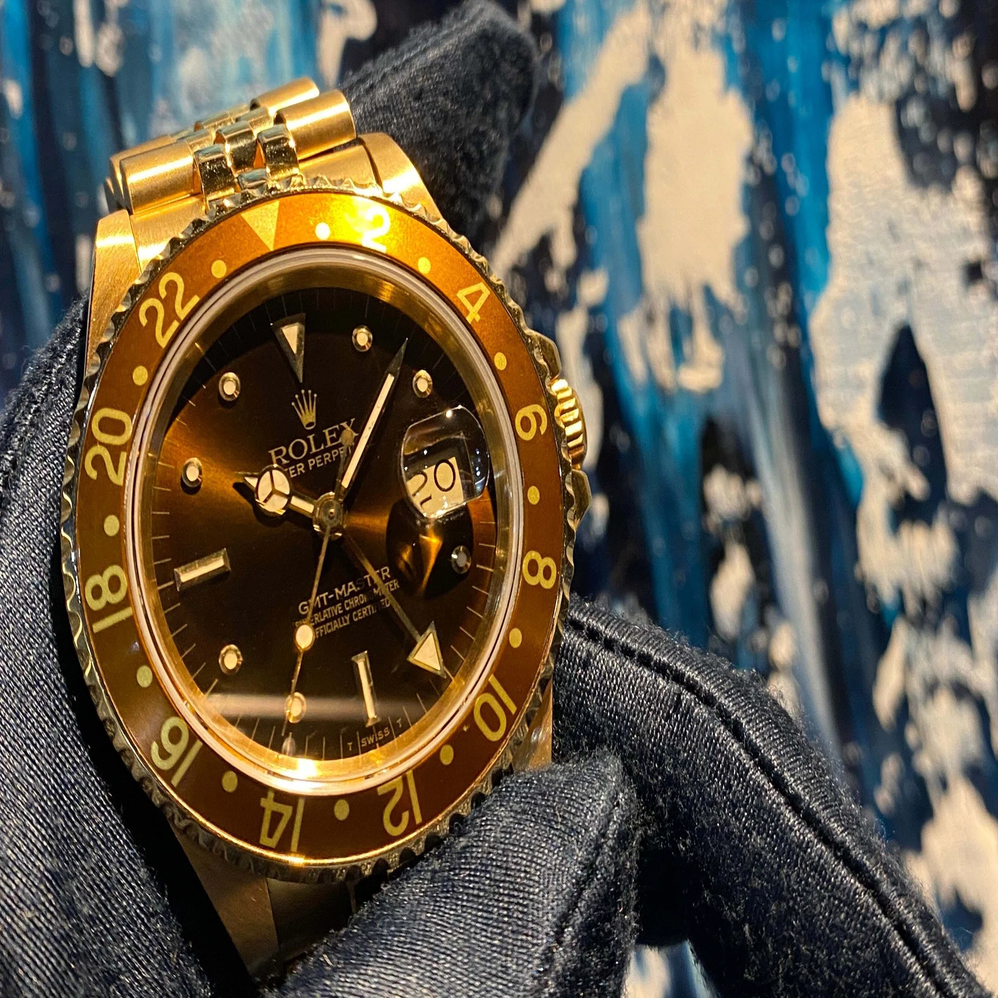 U62⃝ROLEXGMTマスター1675金無垢用 ブラウンベゼル