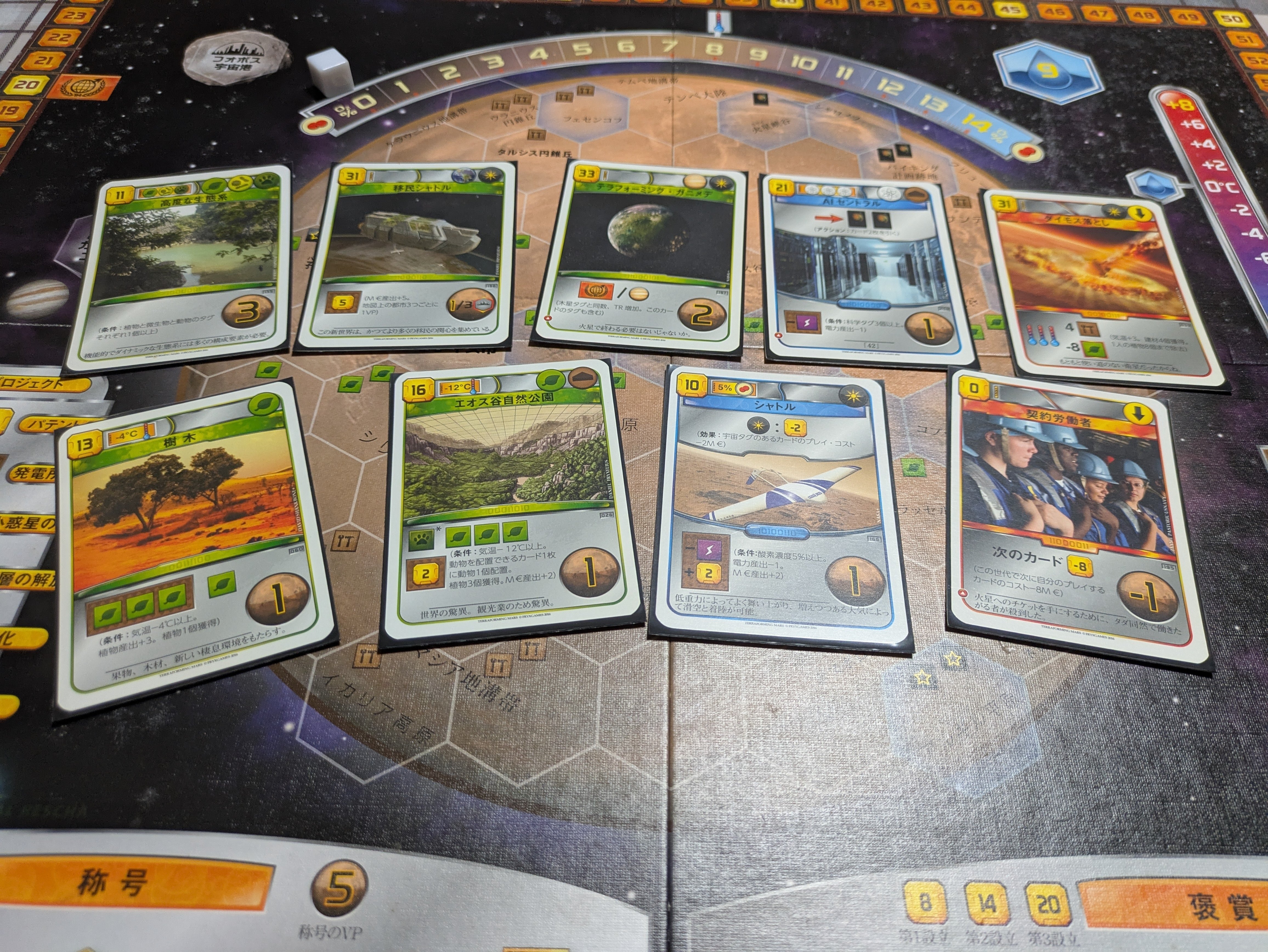 テラフォーミングマーズ全拡張を入れたらどうなるか(ソロ編