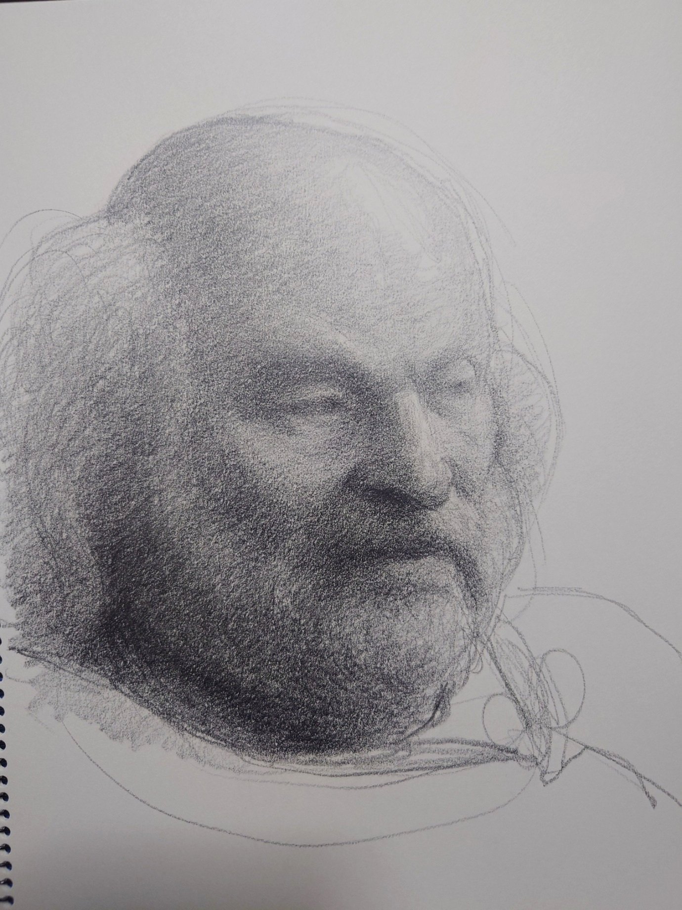 3年くらい前に描いた女の顔の鉛筆デッサン 絵画
