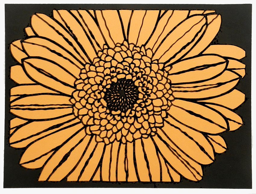 切り絵 花一輪｜hiro@moriken