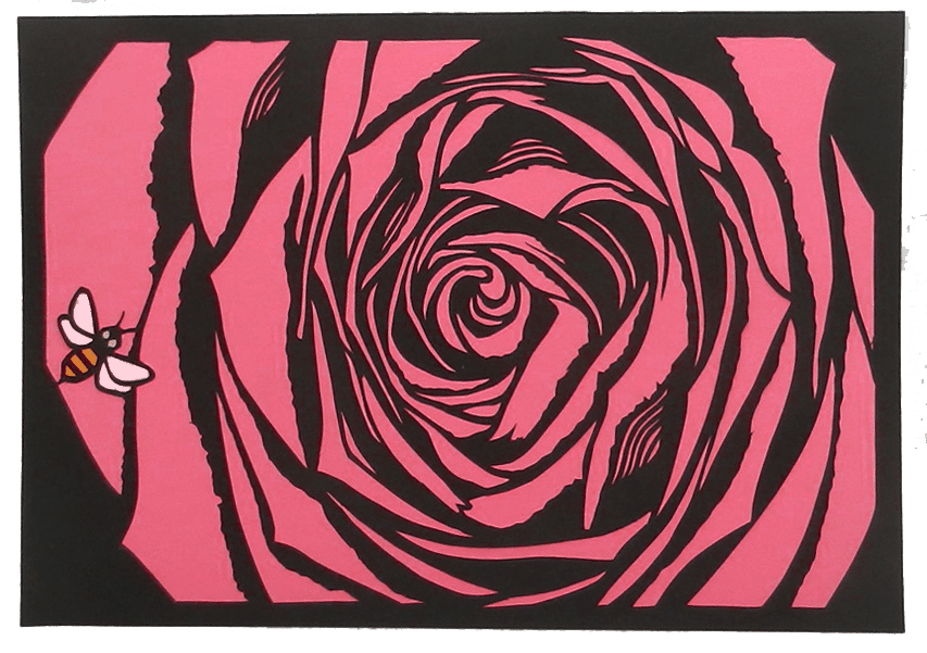 切り絵 花 華 原画 直筆サイン入り 1点物 美術品 初夏の宴 切り絵 花 華 原画 直筆サイン入り 1点物 美術品 初夏の宴