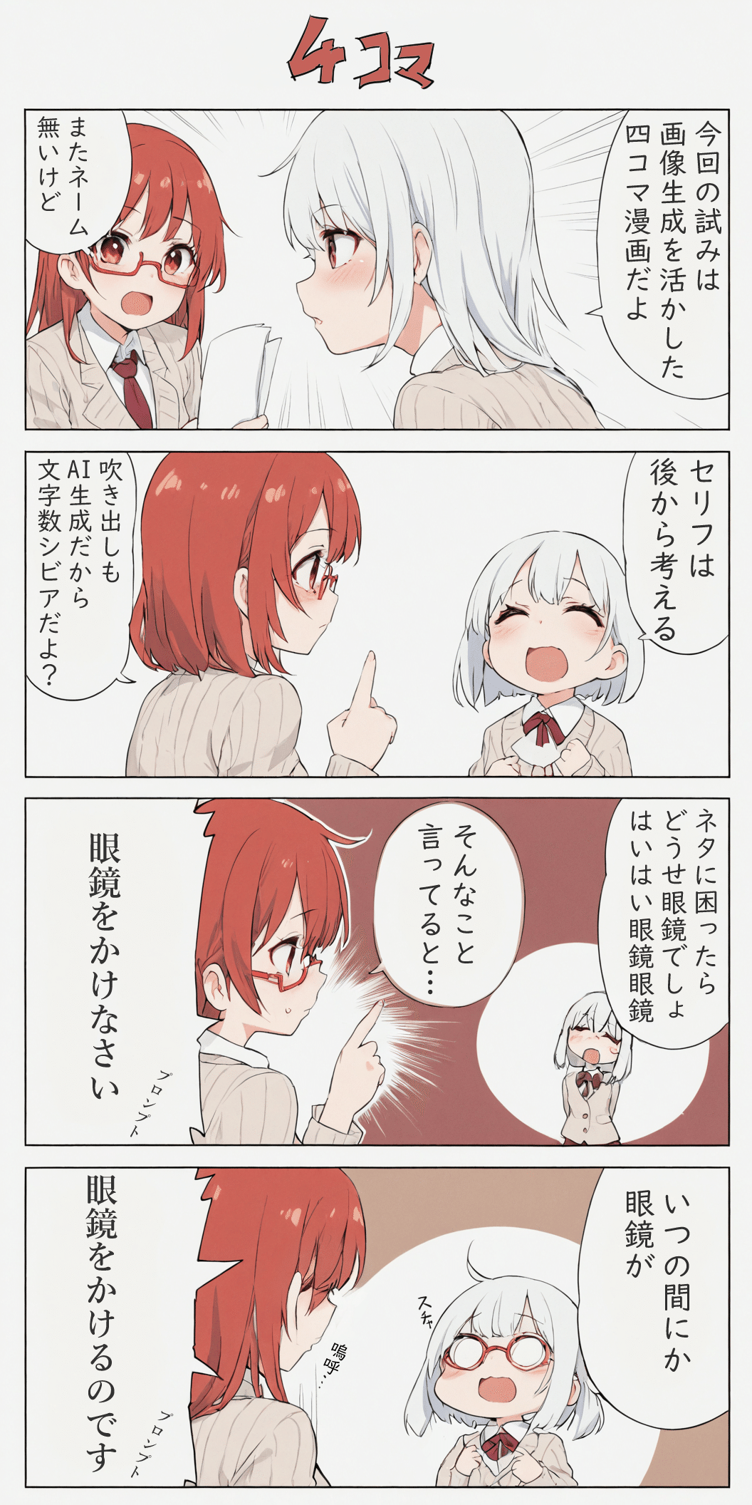 イラスト作成4 画像生成で4コマ漫画を作ってみる｜青猫