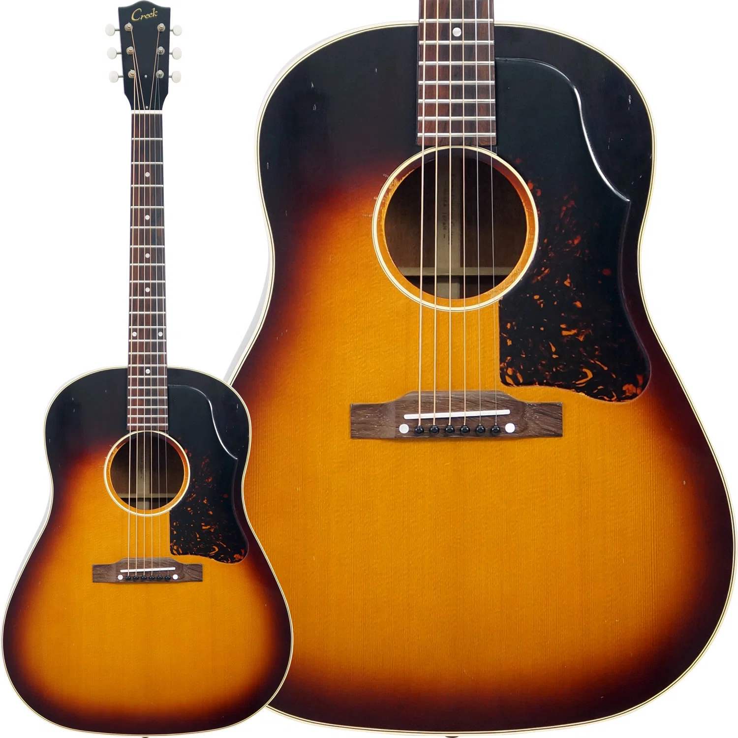 特選中古品!ハカランダ指板を採用したJ-45スタイル「Creek CJFG1957 特選中古品!ハカランダ指板を採用したJ-45スタイル「Creek CJFG1957