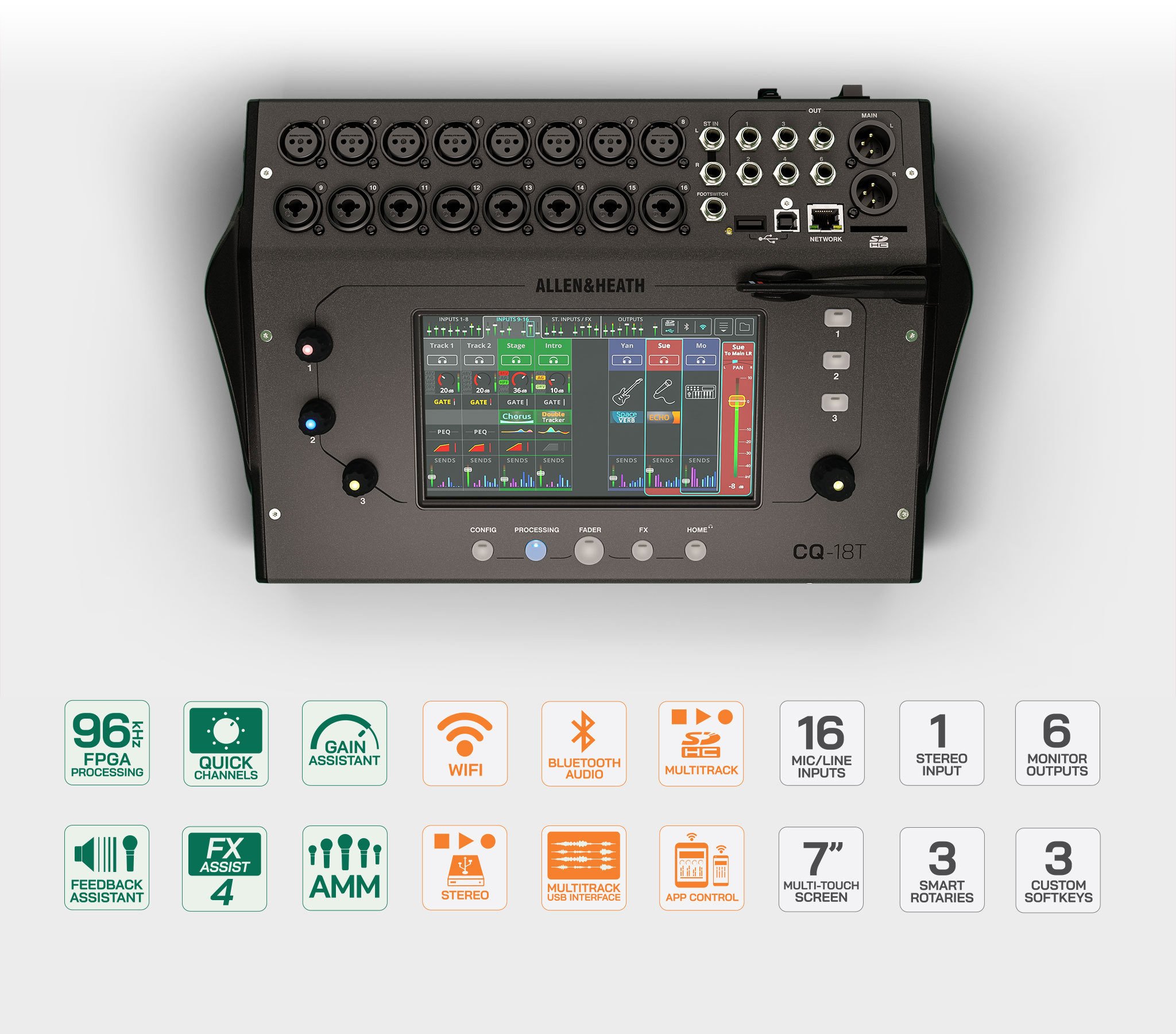 デジタルミキサー ALLEN&HEATH CQ-18T Allen&Heath デジタルミキサー CQ-18T ケースセット【福山楽器