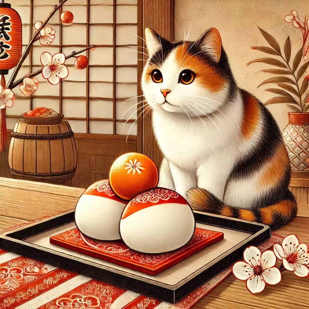 油絵 絵画 【鏡餅】 これがAIが描いた鏡餅だ！！【15.可愛い鏡餅見つけたけど、いつ買えば